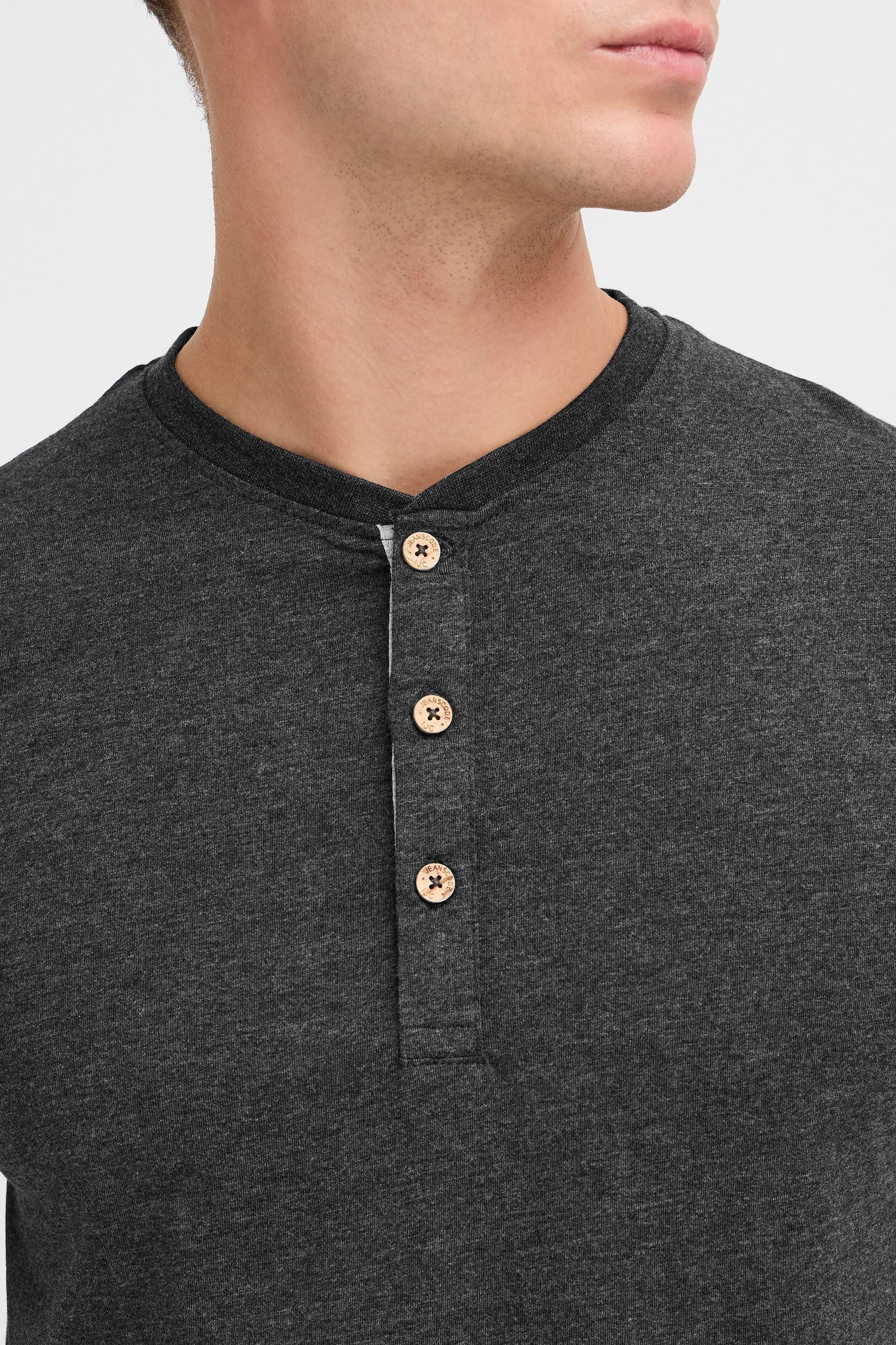 Indicode Rundhalsshirt IDGifford Longsleeve mit Knopfleiste