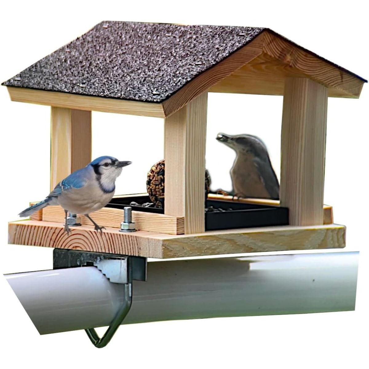 Stafeco Vogelhaus Naturholz Vogelfutterhaus Balkon Garten Handarbeit Wetter günstig online kaufen