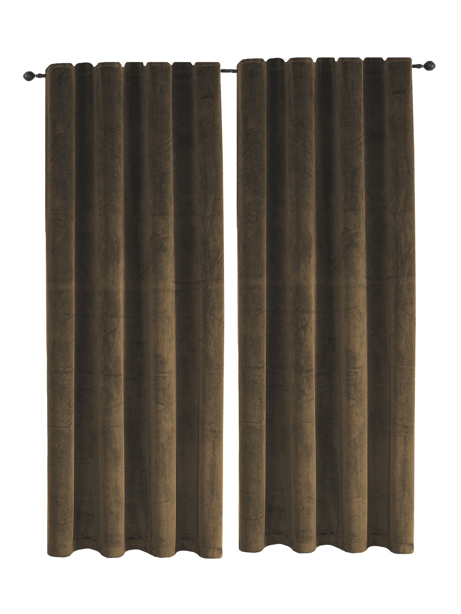 Gardine Samt Vorhang 2er Set Kräuselband 140x175 cm Verdunkelungsvorhang Samt