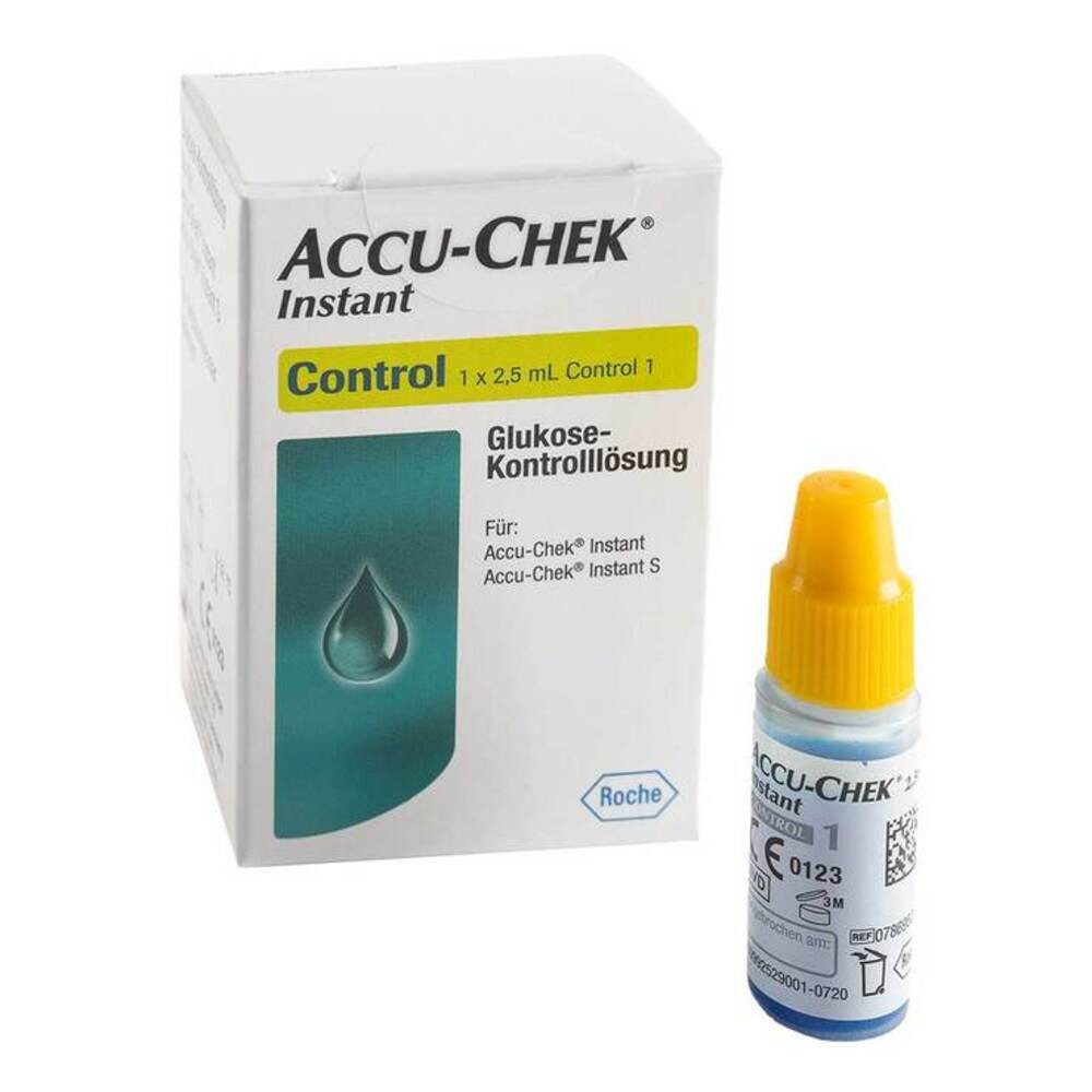 Roche Blutzuckermessgerät Accu-Chek Instant Kontroll-Lösung 2,5ml, Glucoselösung, Kontrolllösung für Blutzuckergeräte, Diabetes Teststreifen prüfen