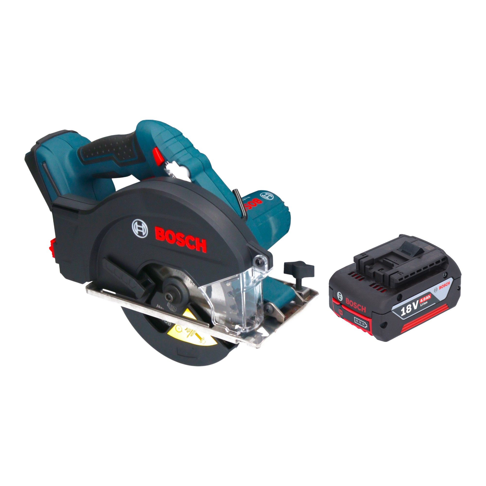 Bosch Professional Kompakt-Handkreissäge GKM 18V-50 Professional 18 V 136 mm + 1x Akku 4,0 Ah - ohne Ladegerät