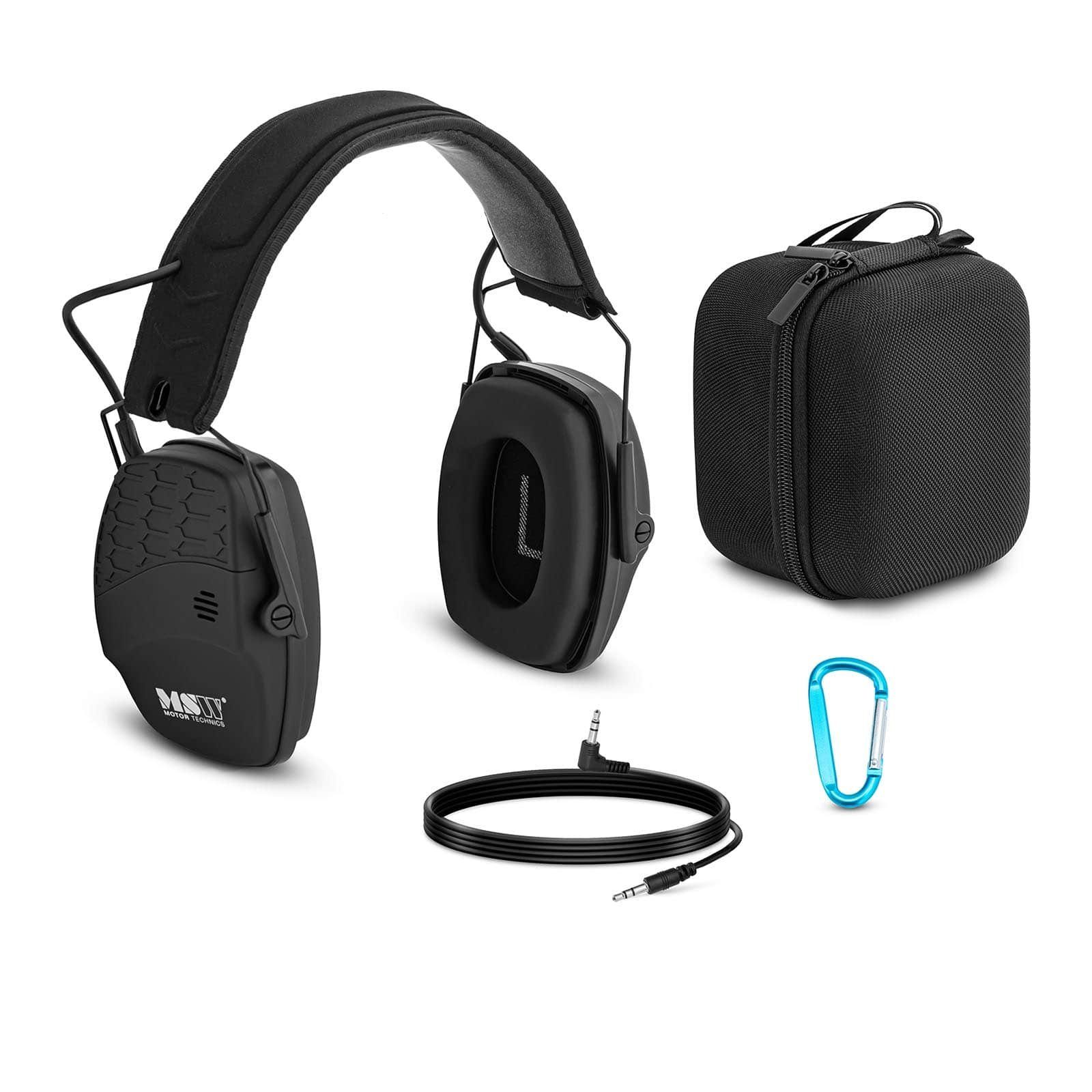 MSW Bügelgehörschutz Gehörschutz mit Bluetooth - dynamische  Außengeräuschregelung - Schwarz