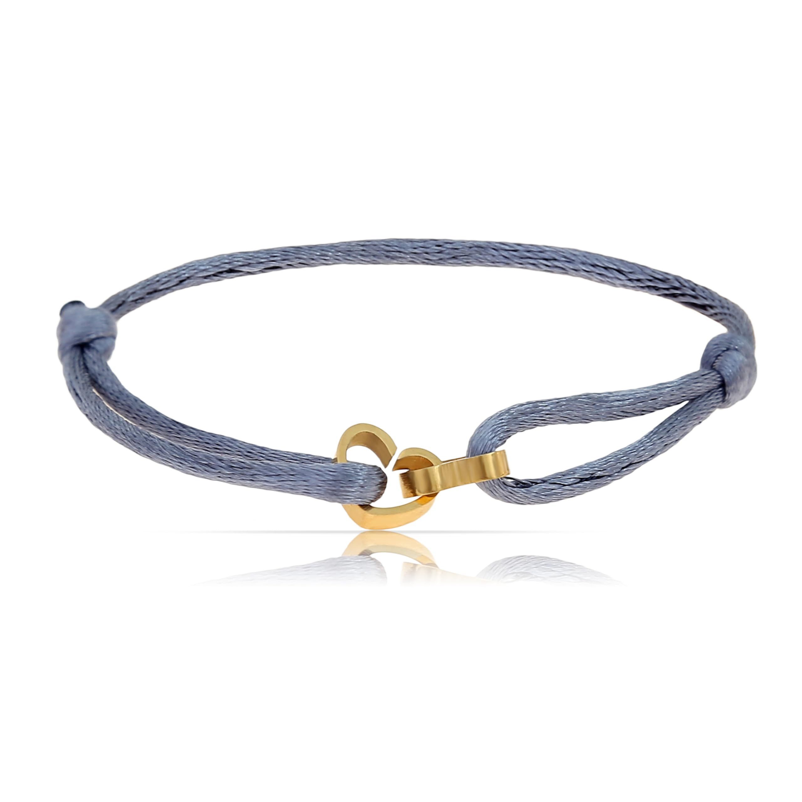 Made by Nami Armband Herz Armband Damen Schwarz aus Edelstahl, Wasserfester Schmuck Größenverstellbar Freundschaftsarmbänder