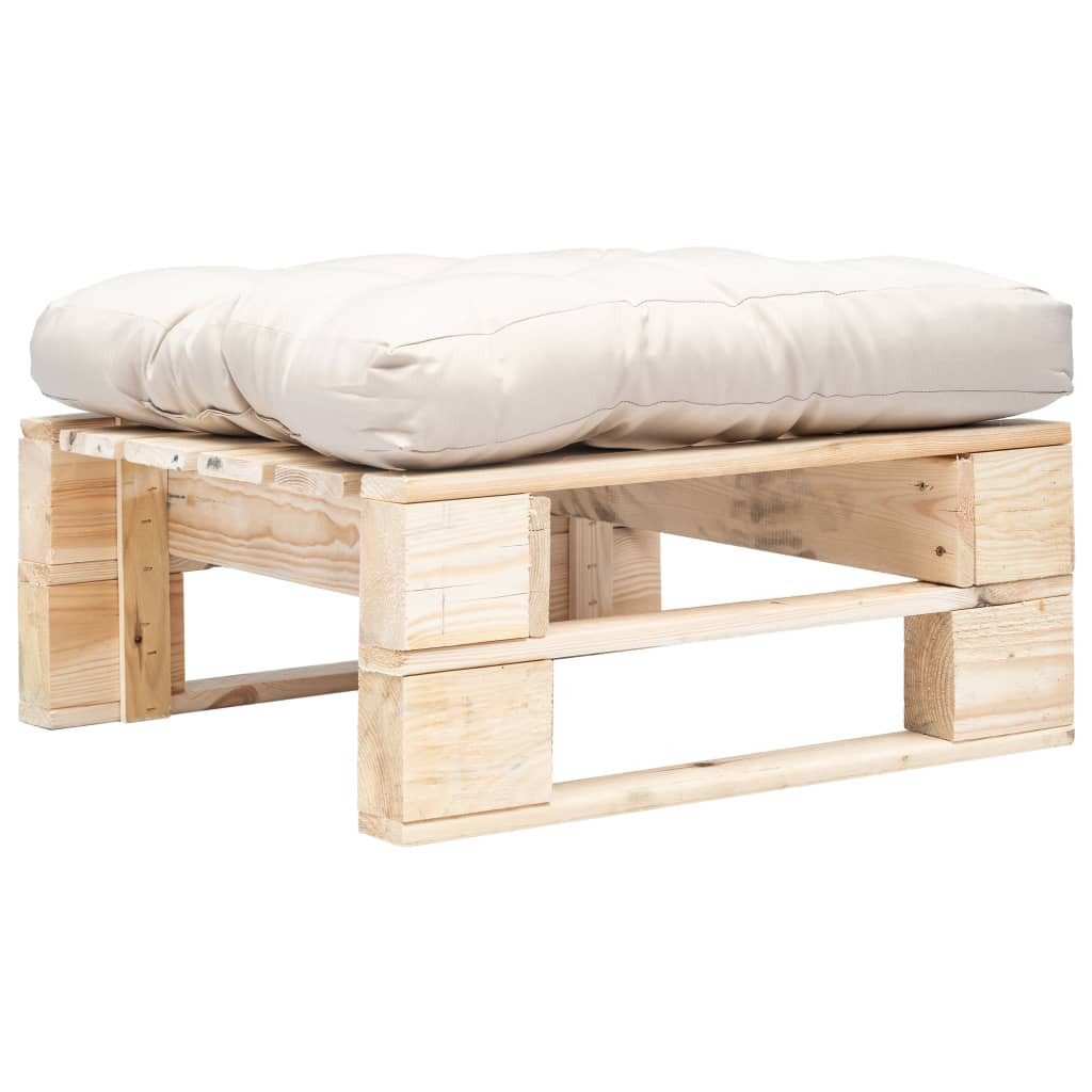 vidaXL Hocker Garten-Palettenhocker mit Kissen Holz günstig online kaufen