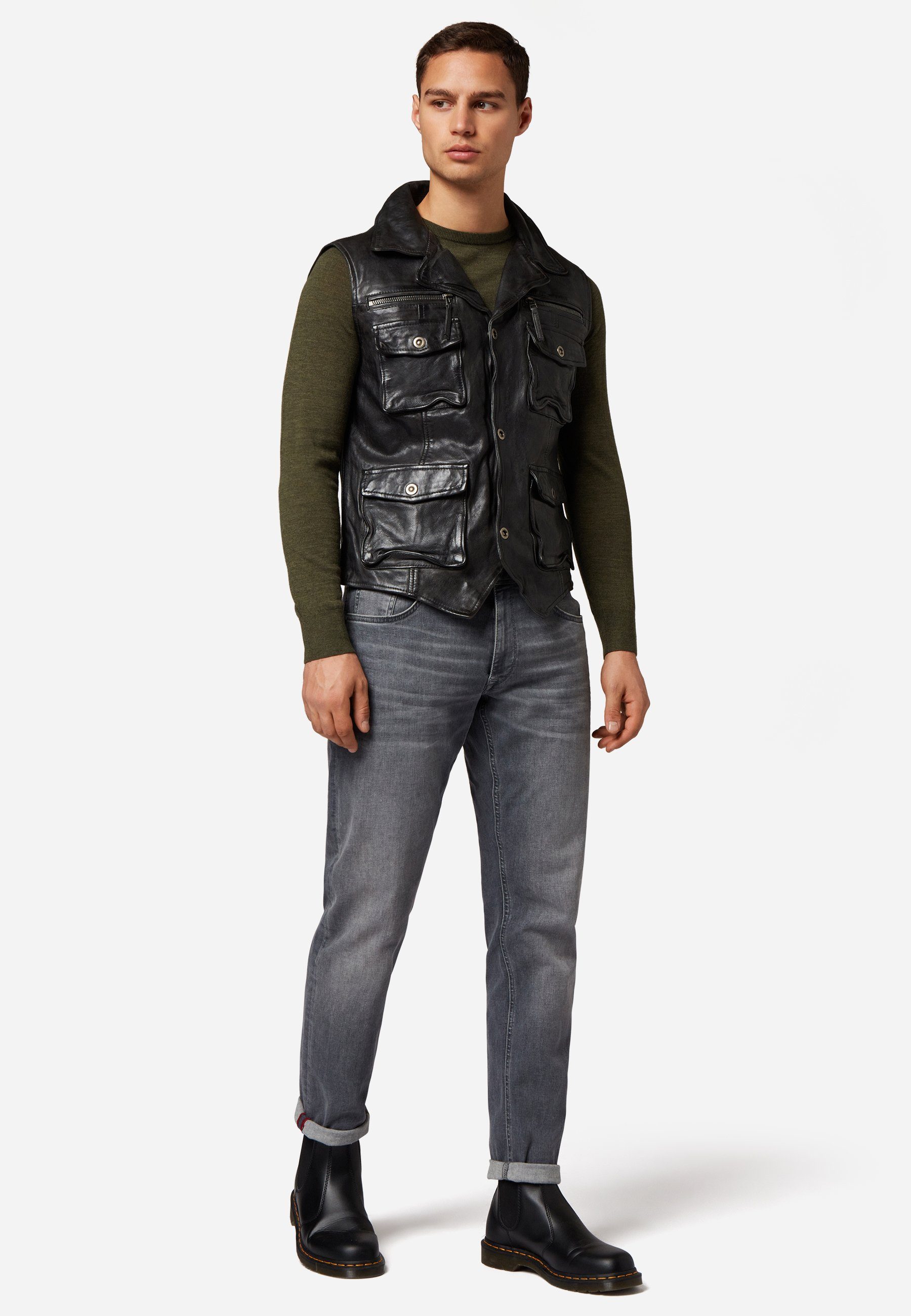 RICANO Lederweste SK Vest Hochwertiges Lamm Leder