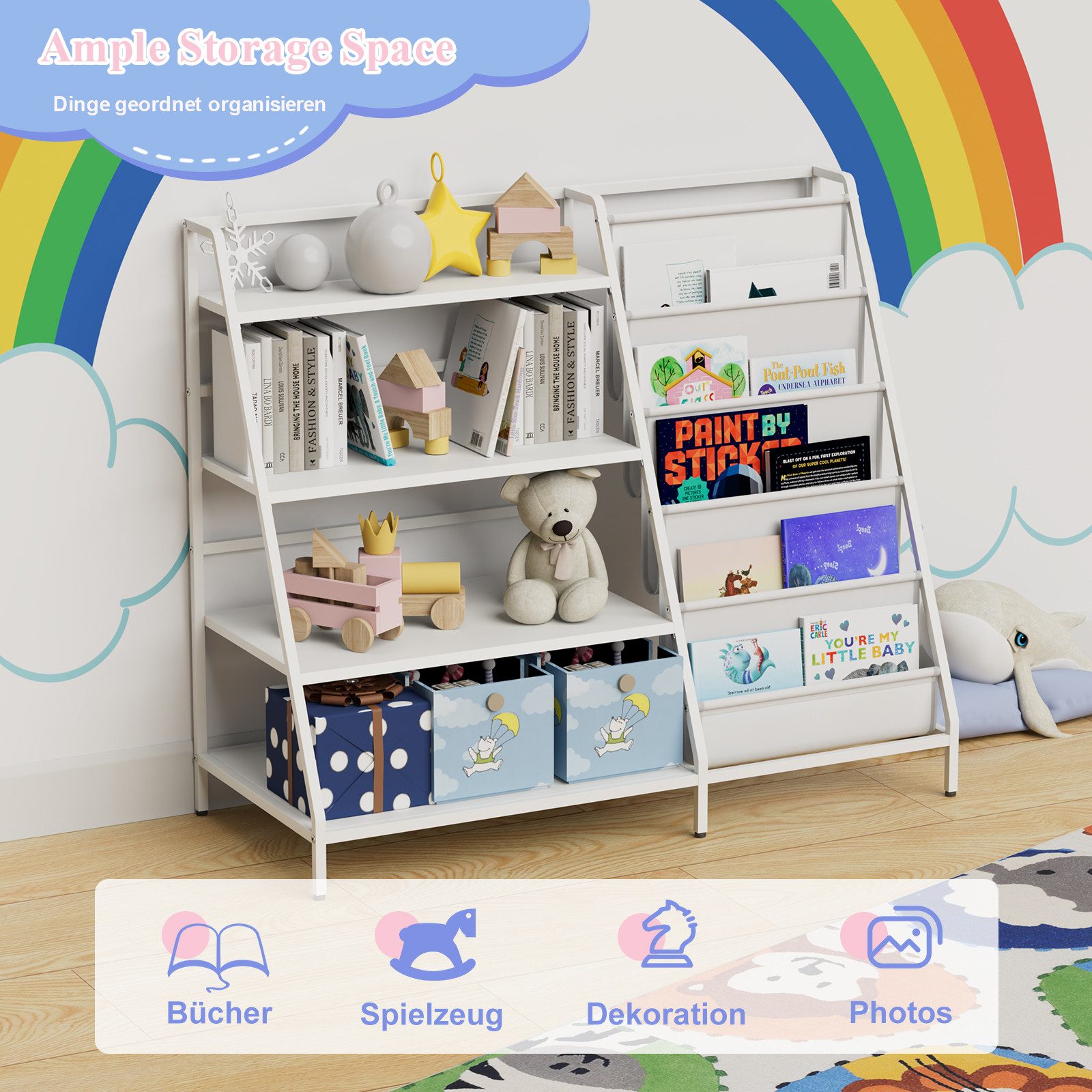 radelldar Kinderregal Bücherregal, mit 4 Fächern günstig online kaufen