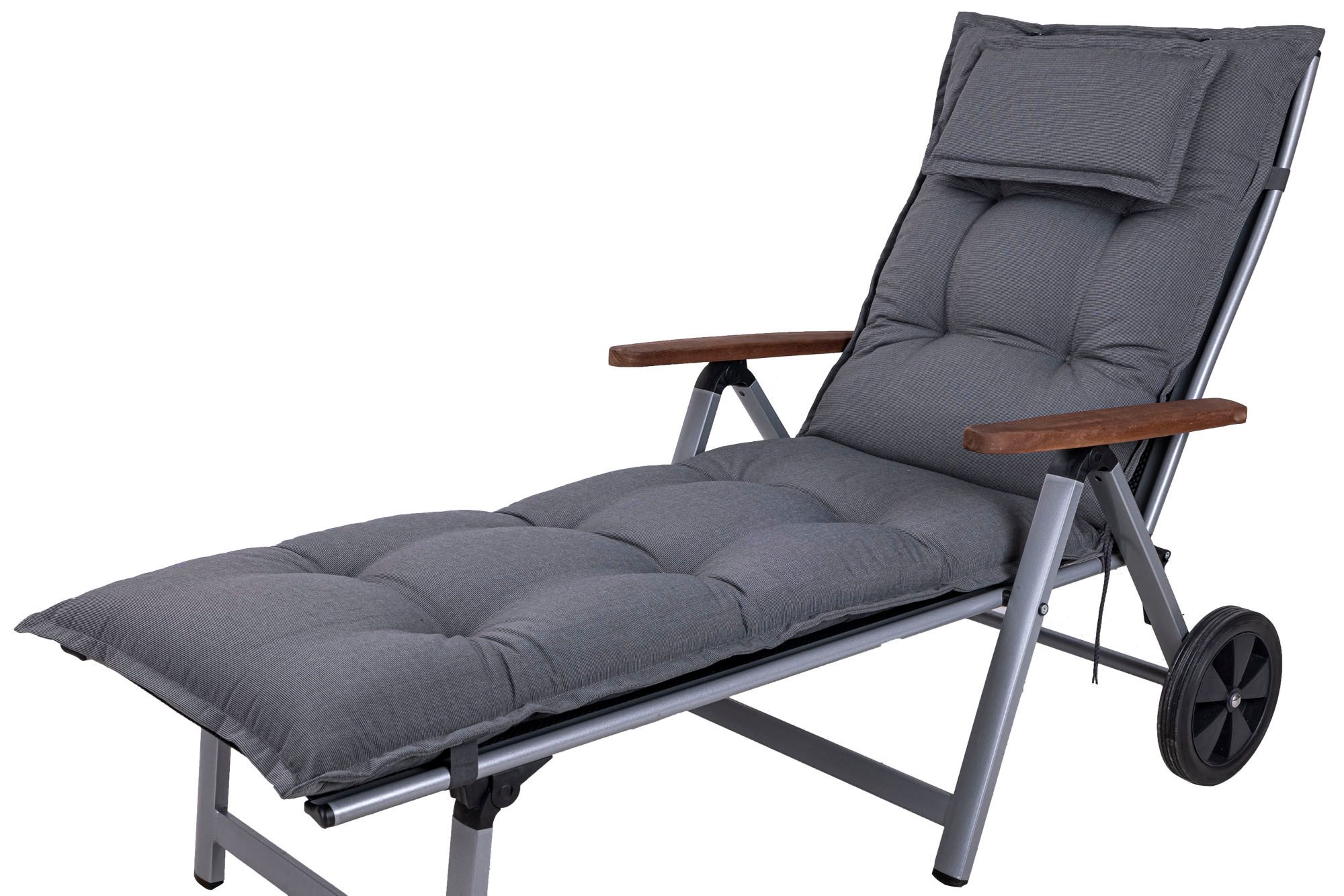 KETTtex Liegenauflage Rollliege Rom 50089-51 grau meliert 190x60x9 cm KETTtex, (1 St), Halteband verstellbar mit Bindebändern Klettband