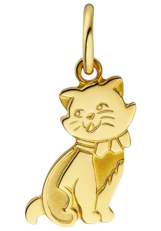 JOBO Kettenanhänger Anhänger Katze, 333 Gold