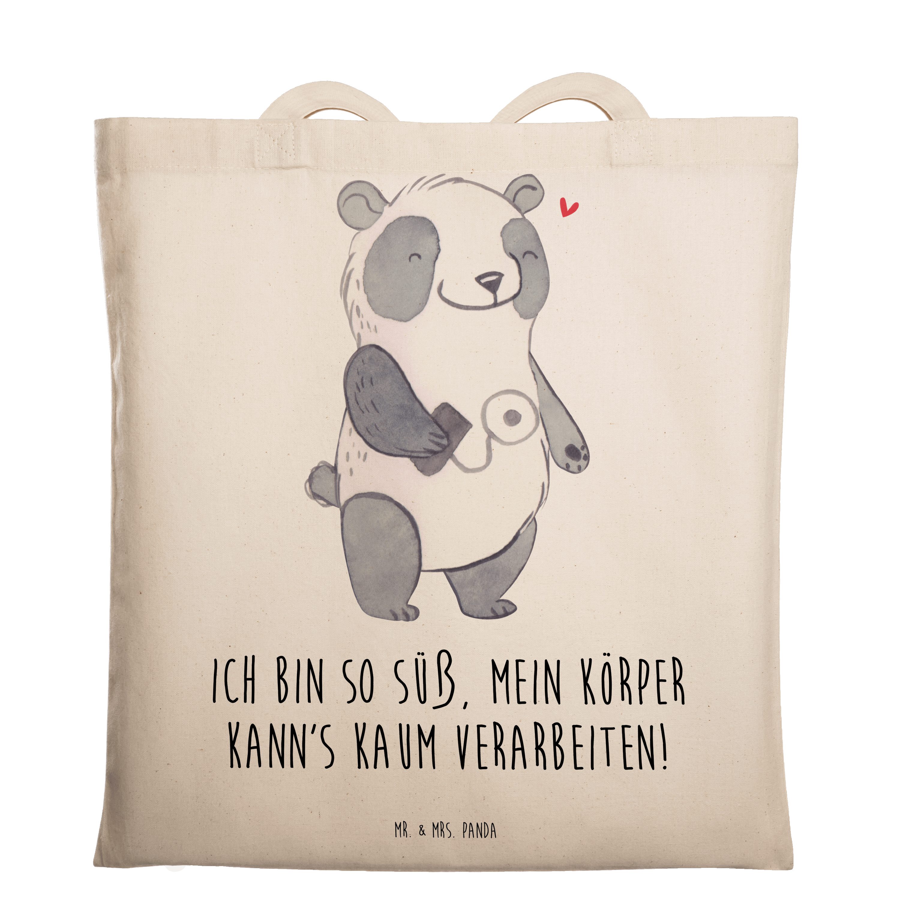 Mr. & Mrs. Panda Tragetasche Panda Insulinpumpe - Transparent - Geschenk, Shopper, Tragetasche, Di (1-tlg)