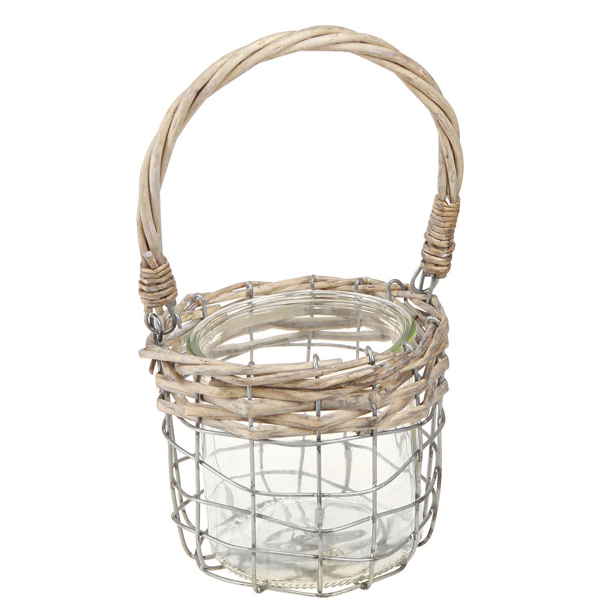 Viana Windlicht Windlicht Hängedeko Vintage Metall Glas 2er Set Ø13cm H12cm, 2 Stück