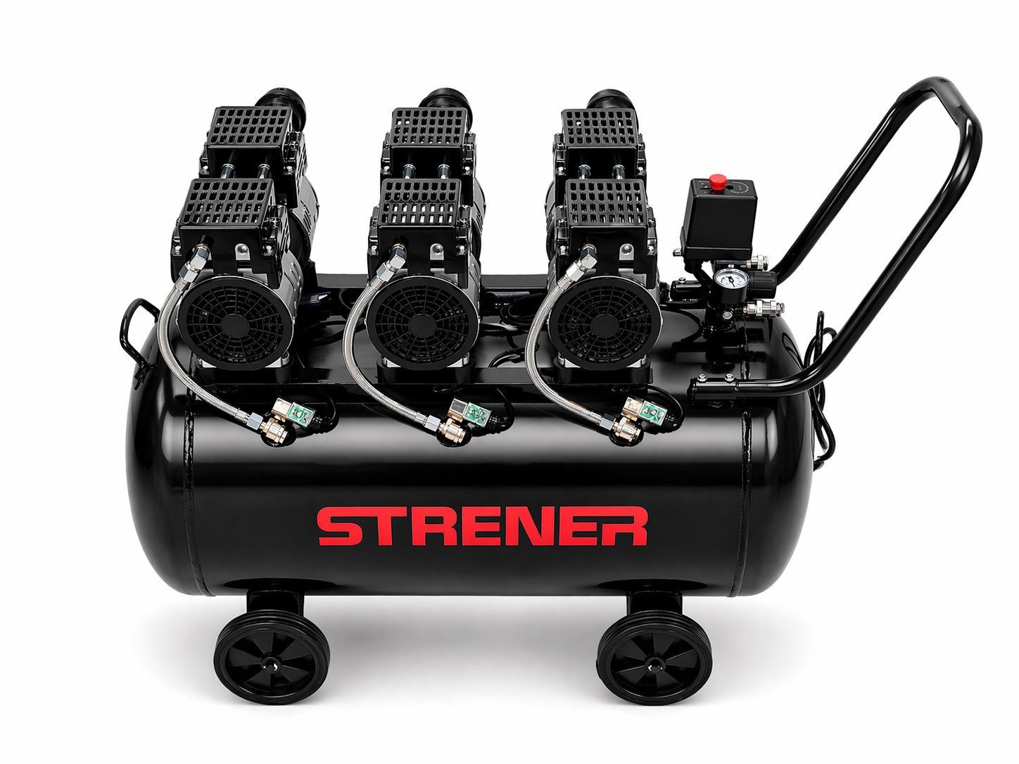 Strener Kompressor STRENER 100L Ölfrei Flüster Kompressor, 2200 W, max. 8 bar, 100 l, Leise / geräuschearm