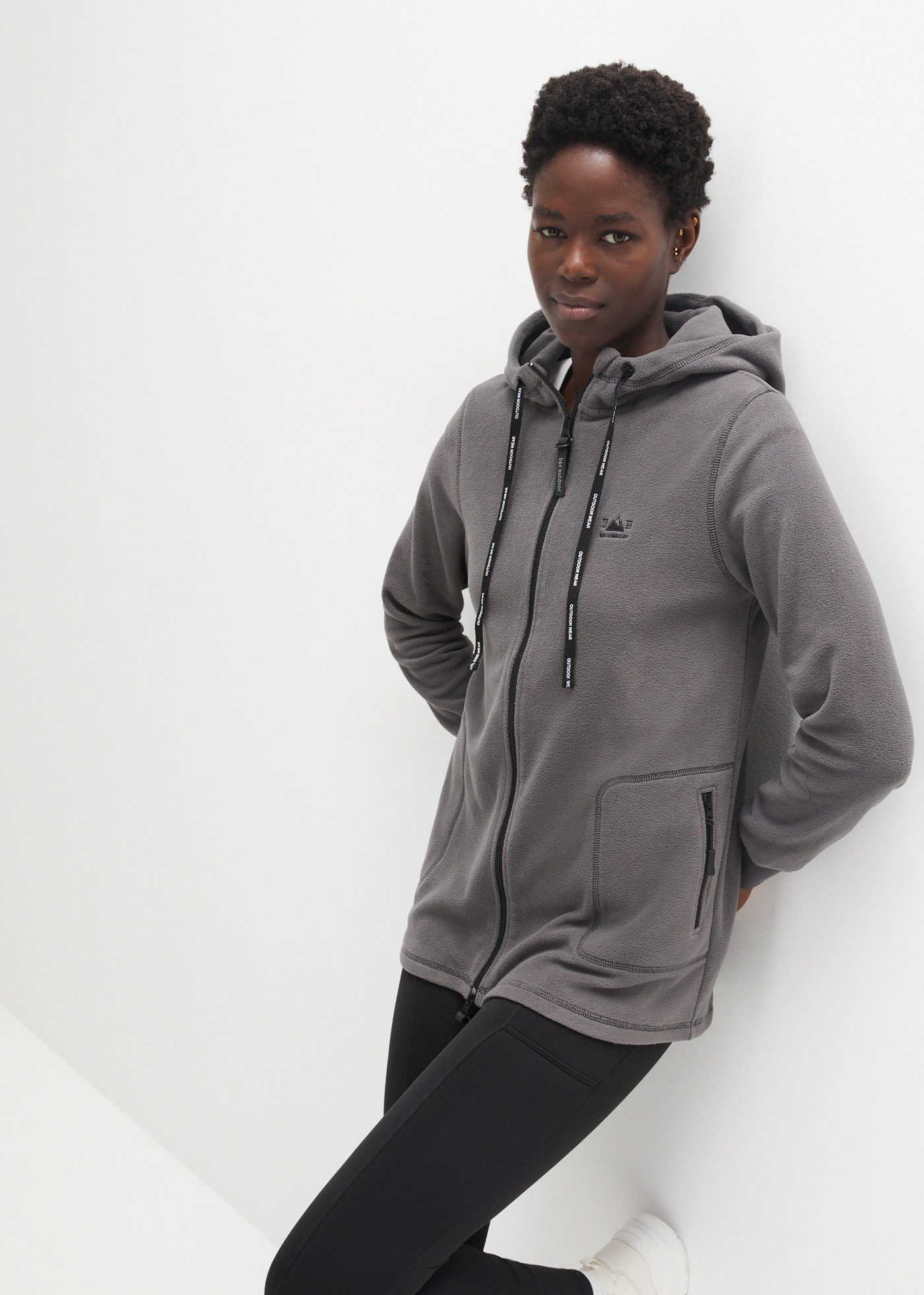 bonprix Fleecejacke A-Linien-Schnitt, Langarm-Design, aus 100% Polyester, R günstig online kaufen