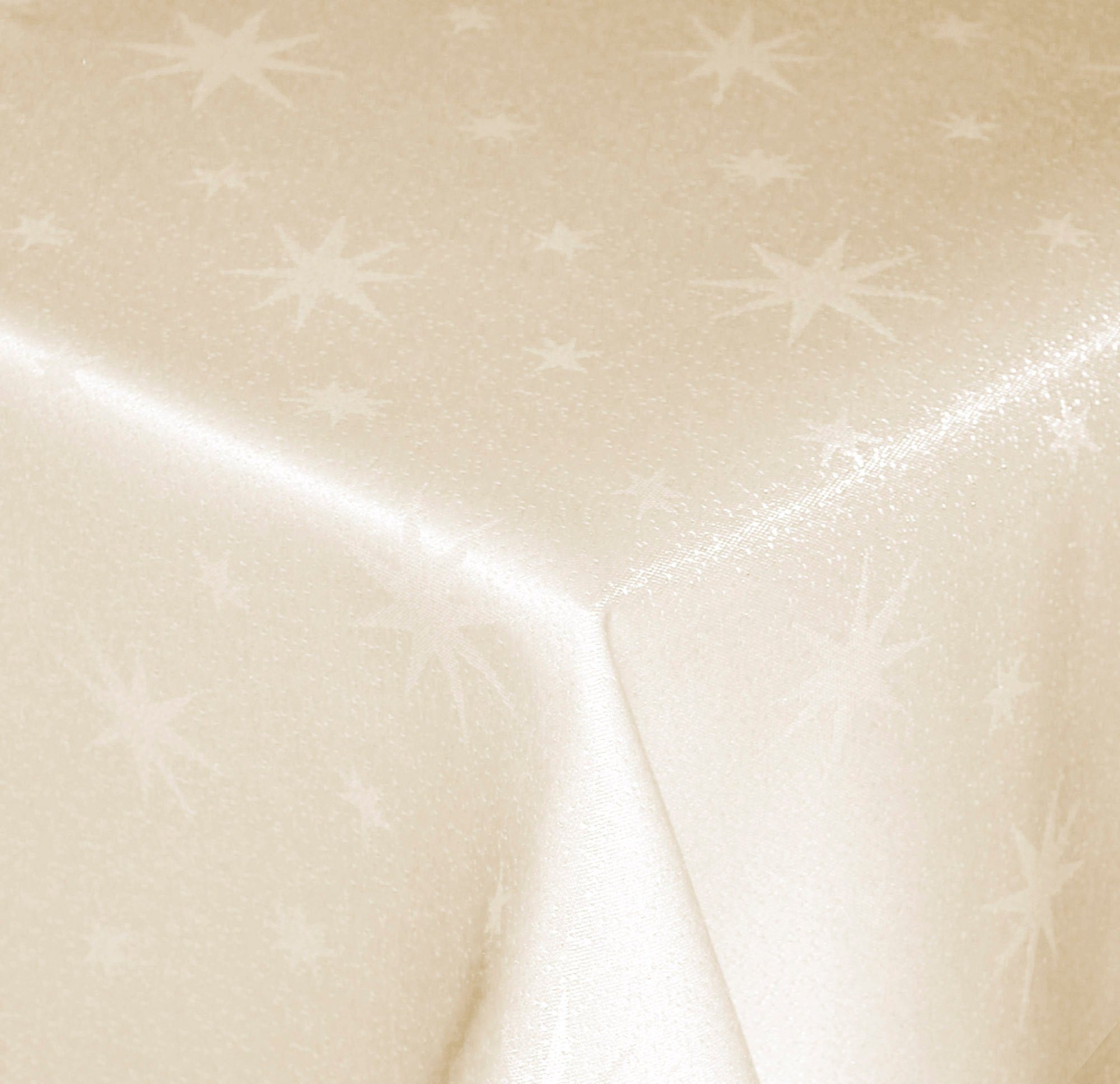 Haus und Deko Tischdecke Tischdecke 130x220 cm Lurex Sterne Weihnachten Tischwäsche glänzend (1-tlg) Creme