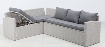 MANDALIKA Garden Gartenlounge-Set Milos Storage Lounge / Polyrattan / Gartenmöbelset / Outdoor / Möbel, inkl. Auflagen