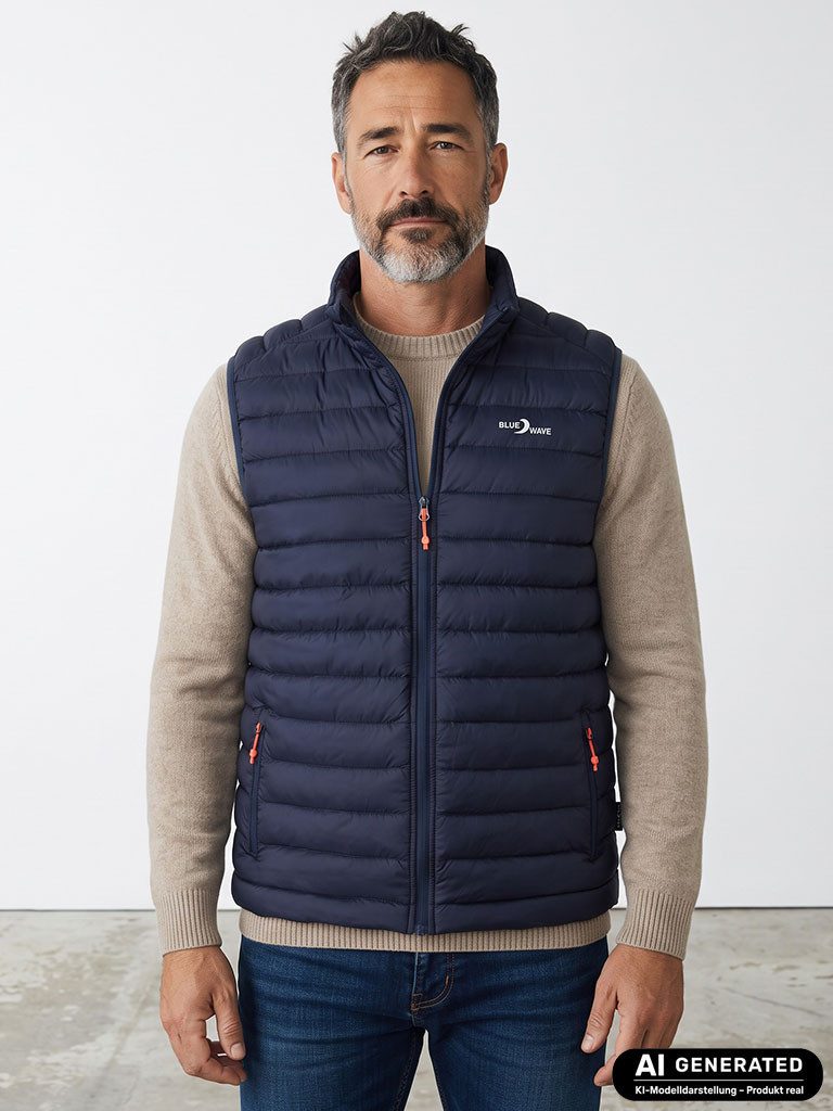 Blue Wave Steppweste Oscar Herren Steppweste Oscar mit Stehkragen - Weste packable mit Packbeutel