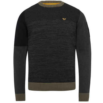 PME LEGEND Strickpullover Long sleeve r-neck Colorblock mixed yarns
