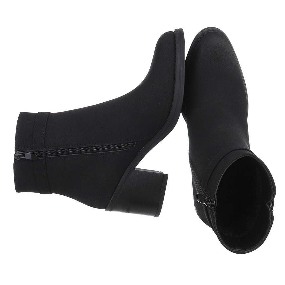 Ital-Design Eleganter Ankle Boot mit Schnalle für Alltag und Freizeit Stiefelette (90482797) Blockabsatz Stiefeletten in Schwarz