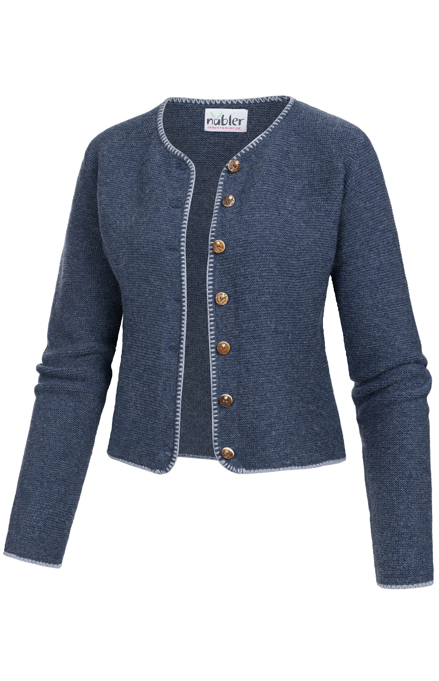 Nübler Trachtenstrickjacke Dirndlstrickjacke Maria in Rauchblau von Nübler (1-tlg)