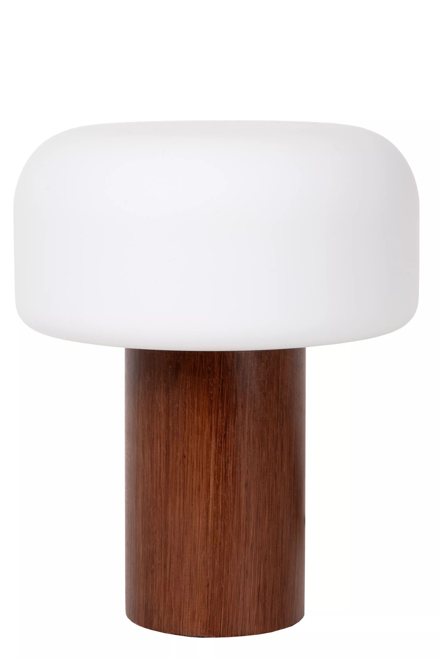Licht-Erlebnisse Nachttischlampe LAMIX, ohne Leuchtmittel, Holz Glas E14 D: 22 cm rund 28 cm Natur Weiß Modern