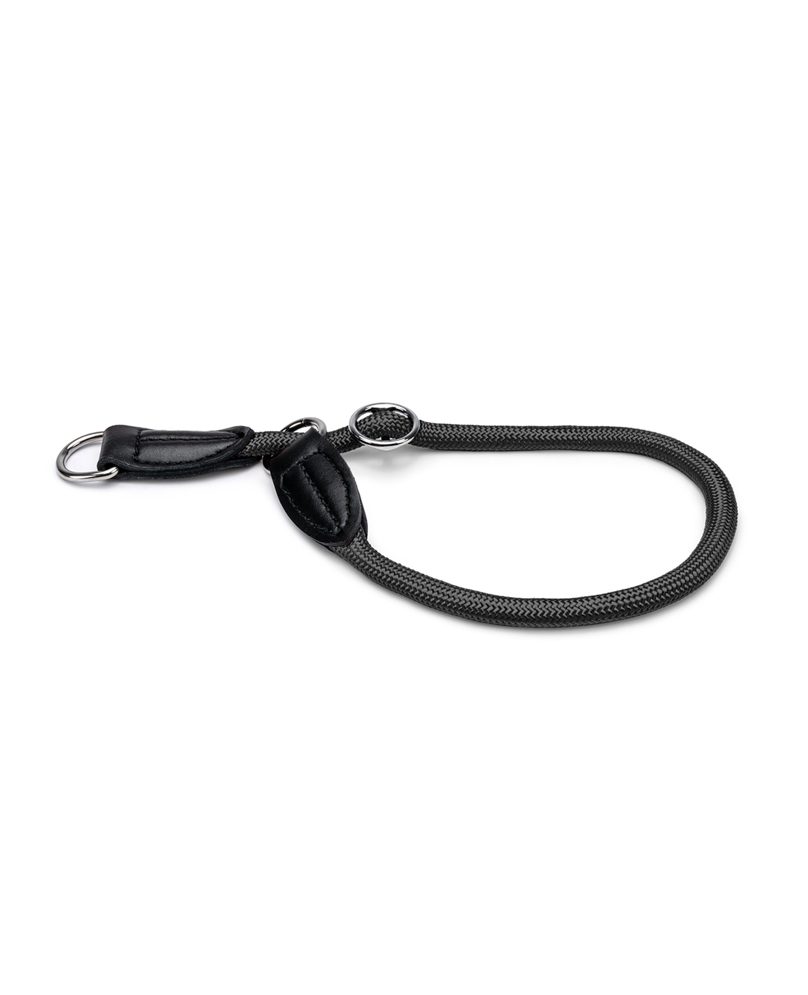 lionto Hunde-Halsband Hundehalsband mit Zugstopp, Retrieverhalsband, Nylon, 60 cm, schwarz