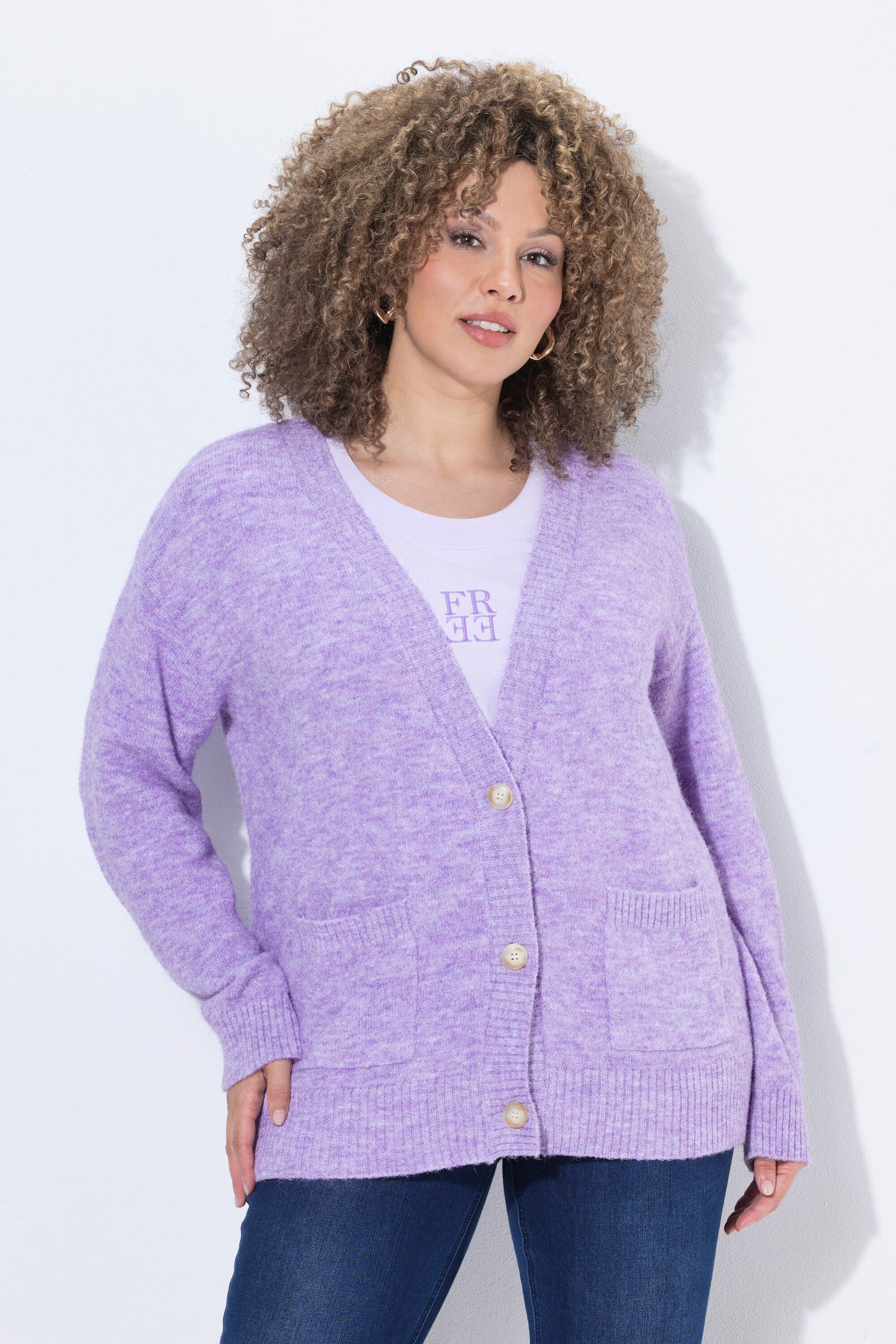 Strickjacke Strickjacke Wollanteil kurz Langarm