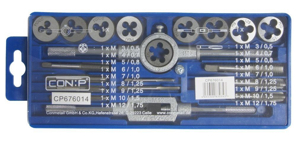 Connex Gewindeschneider Werkzeyt Gewindeschneid-Set 20-teilig M3-M12