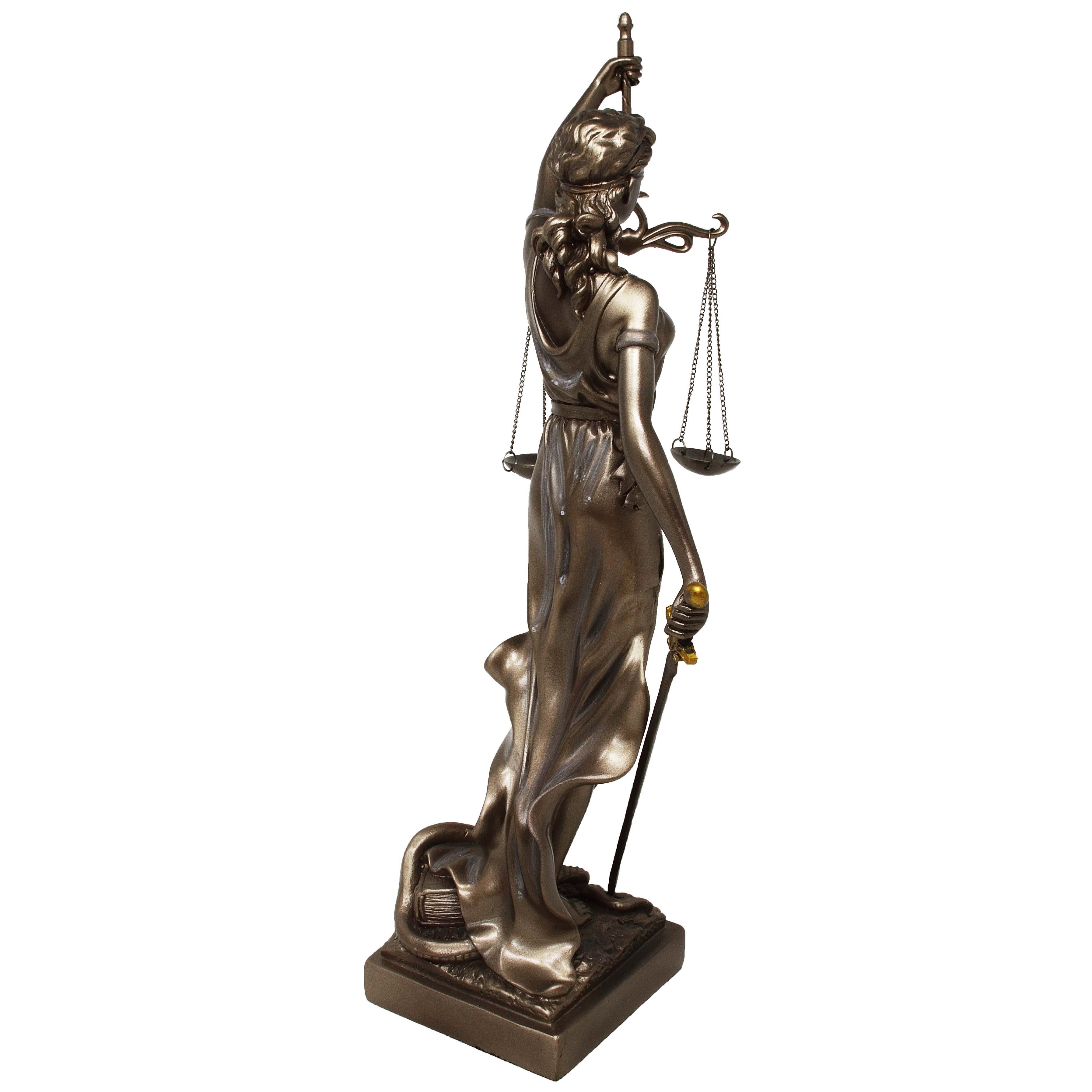 MystiCalls Dekofigur Justitia Figur bronziert 35 cm Göttin der Gerechtigkeit Anwalt BGB, Sammelfigur, Dekorationsobjekt, Sammlerfigur, Dekofigur, Indoor