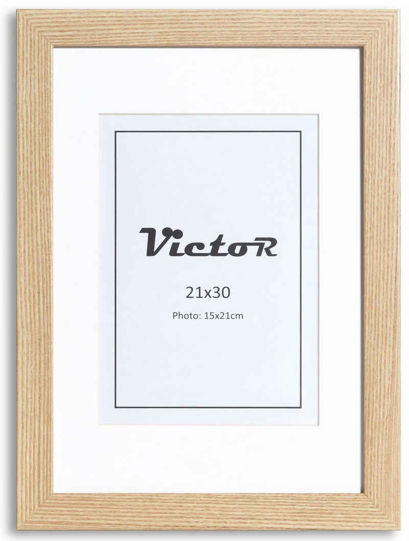 Victor (Zenith) Bilderrahmen Bilderrahmen \"Richter\" - Farbe: Beige - Größe: 21 x 30 cm, Bilderrahmen Beige 21x30 cm mit 15x21 cm Passepartout, Holz
