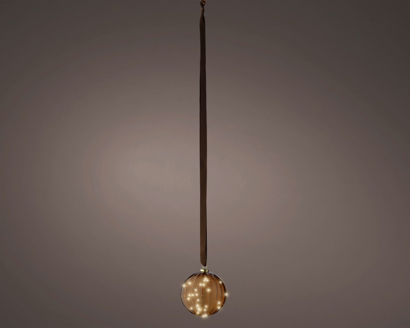 Lumineo Dekofigur LED Kugel braun/ warmes weiss 10cm