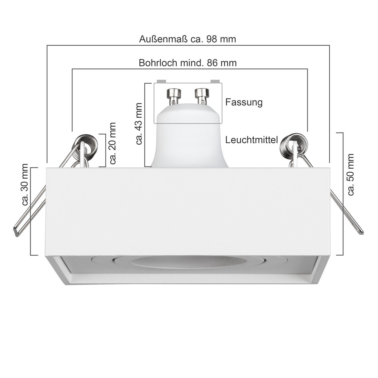 weiß Einbaustrahler LED LED von LED LEDANDO LEDANDO 3W Set mit Einbaustrahler 10er - GU10 RGB in