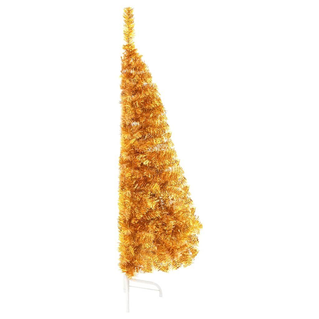 Halb-Weihnachtsbaum mit Gold PET 120 cm Künstlicher Weihnachtsbaum Ständer Künstlicher vidaXL