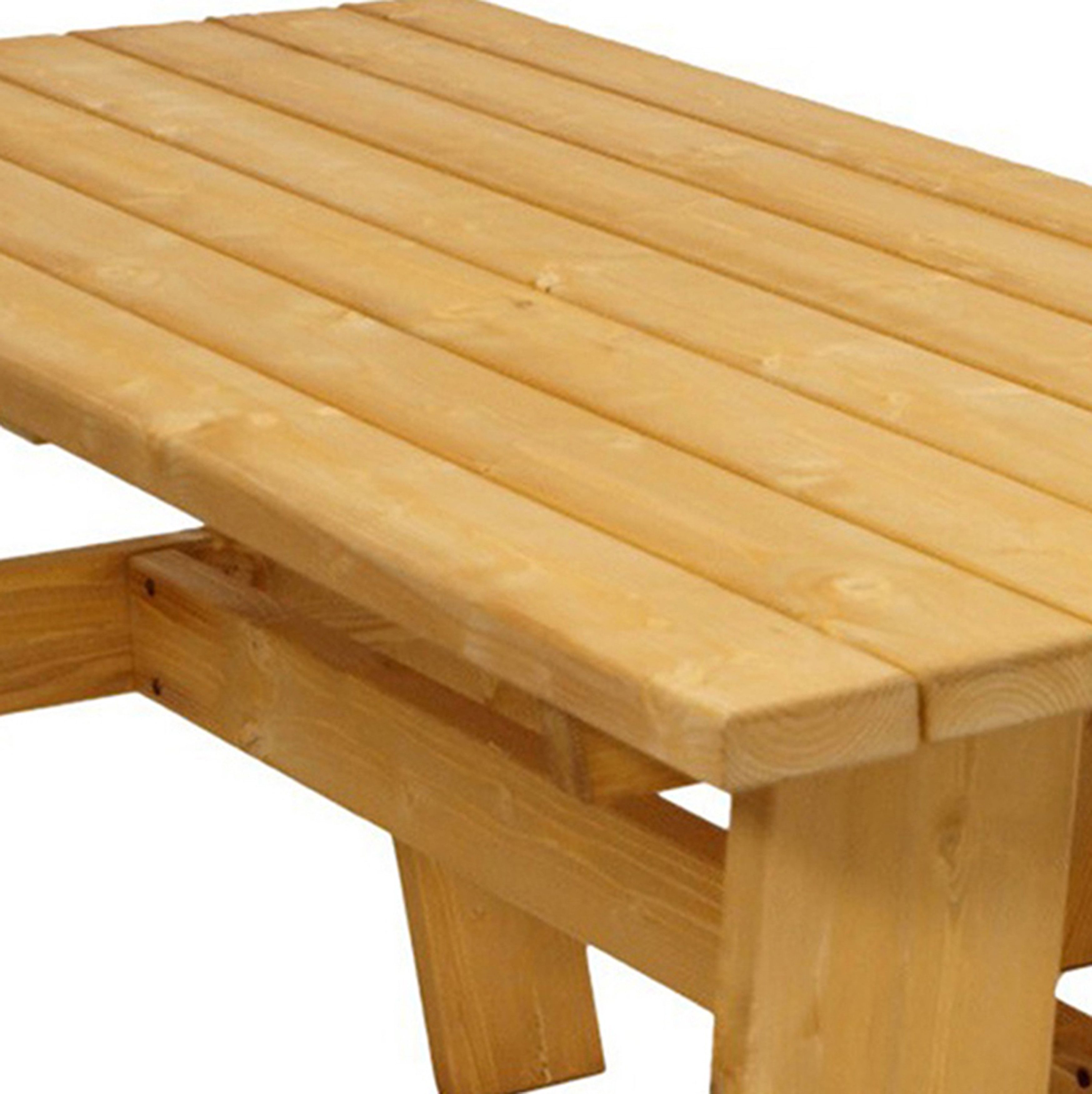 TPFGarden Sitzgruppe ADELAIDE, (Garten Garnitur 2-teilig 150cm - Festzeltgarnitur, 2-tlg., Kiefer massiv 30mm, hellbraun lackiert), (1x Bank 3-sitzer, 1x Tisch 72x150cm rechteckig)