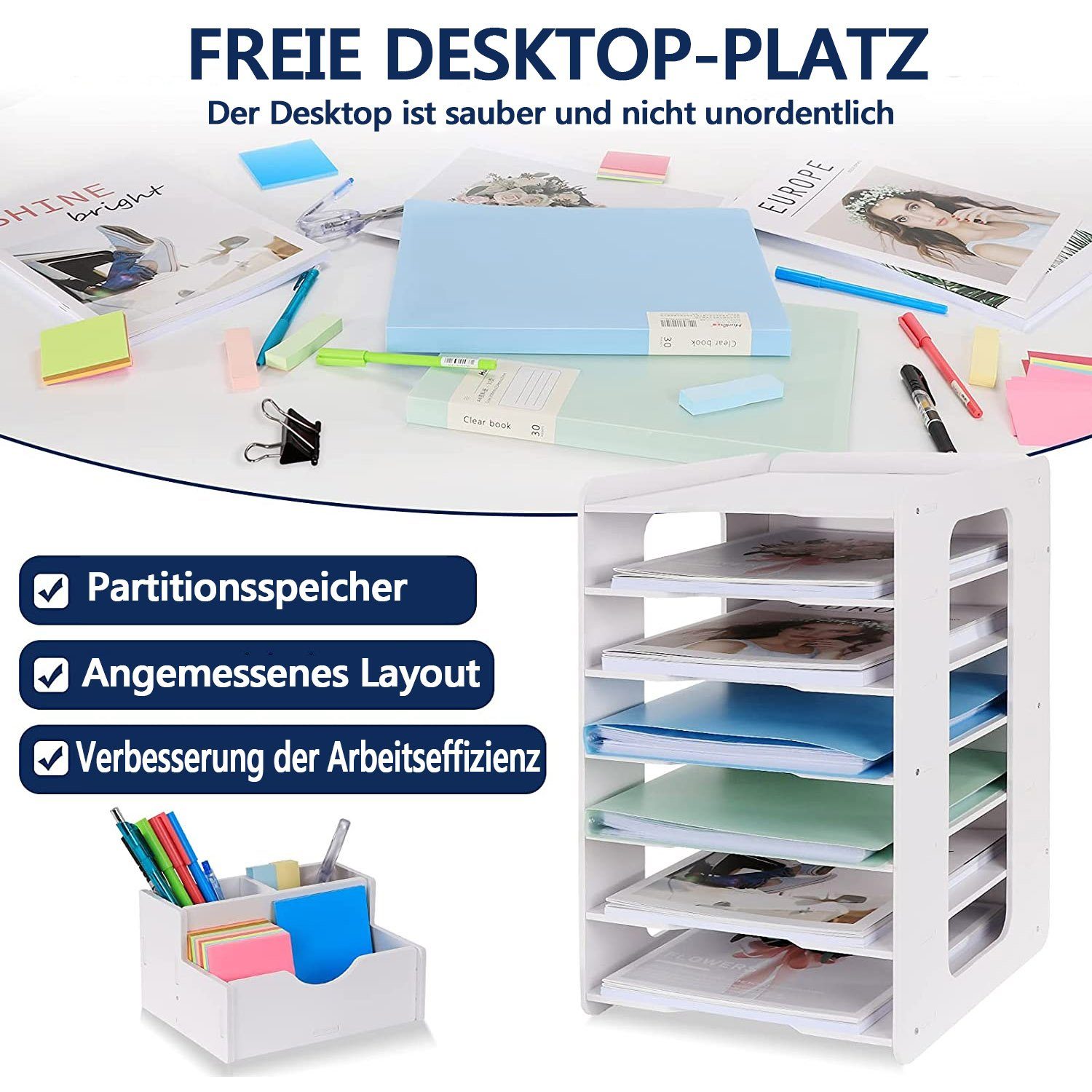 zggzerg Aktenregal Schreibtisch-Organizer, Briefablage, Dokumentenhalter, A günstig online kaufen