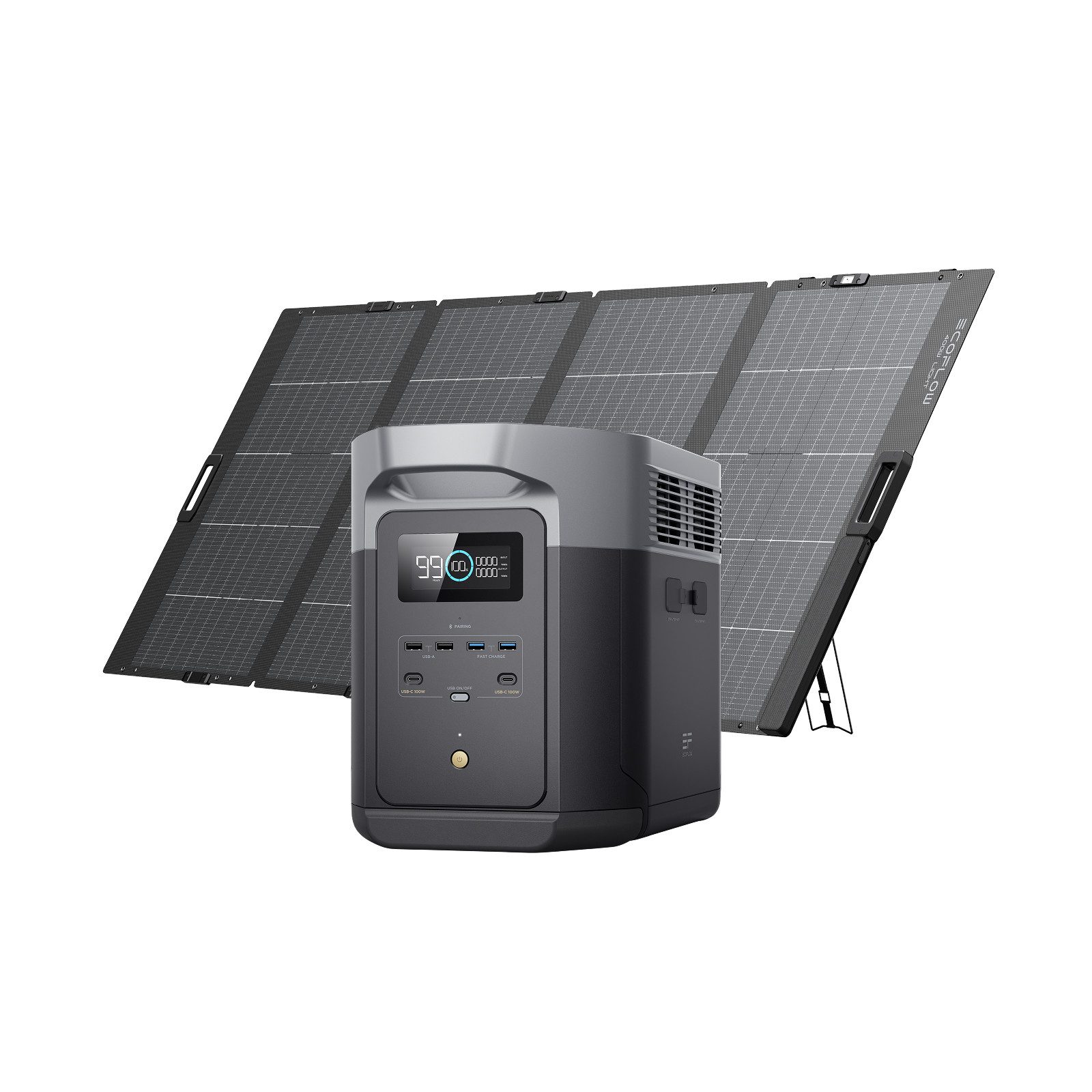 Ecoflow EcoFlow DELTA 2 Max tragbare Powerstation 2048Wh mit 400W Solarpanel Powerstation EcoFlow DELTA 2 Max mit 400 W Solarpanel EcoFlow DELTA 2 Max Powerstation mit 400 W Solarpanel 640000 mAh
