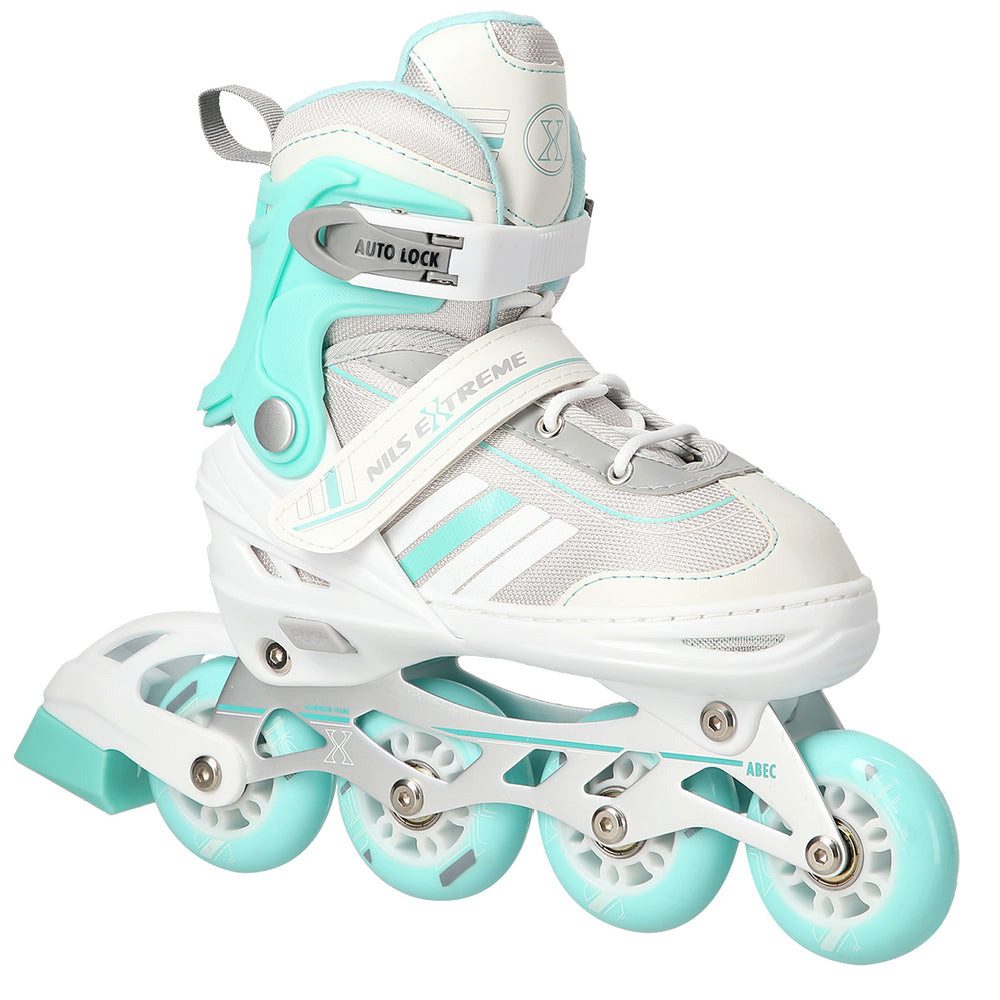 NILS EXTREME Inlineskates Kinderinliner Rollschuhe Schlittschuhe, (Spar-Set, 2-St., 34-38), 2in1, größenverstellbar, ABEC 7, Alu-Schiene