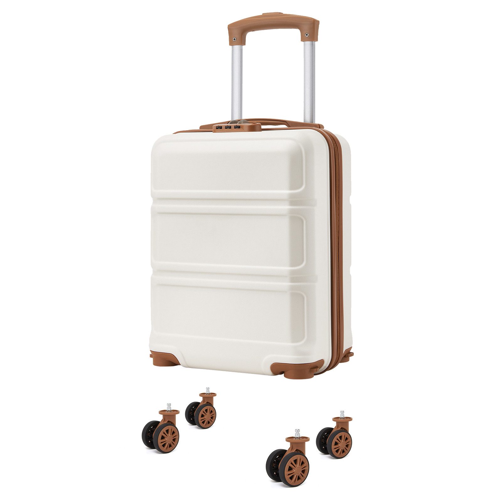 KONO Handgepäckkoffer mit abnehmbaren Rollen Leichter Kabinenkoffer (ABS+PC günstig online kaufen