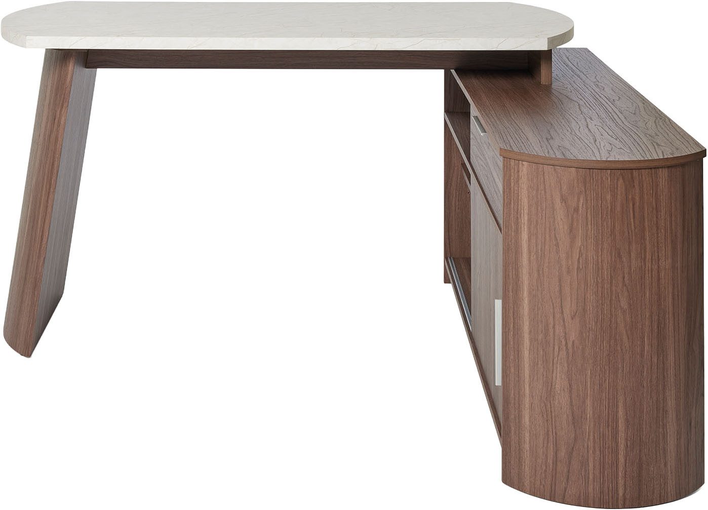 Jahnke Eckschreibtisch SLASH C 150 E, Eckschreibtisch, 3 Fächer, 1 Schublade, Schiebetür, Breite: 150 cm