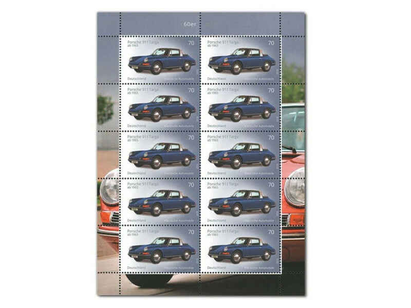 Deutsche Post Sammelkarte 10er Bogen PORSCHE Briefmarke 70 Cent GÜLTIG unbeschädigt 911 Targa ab 1965