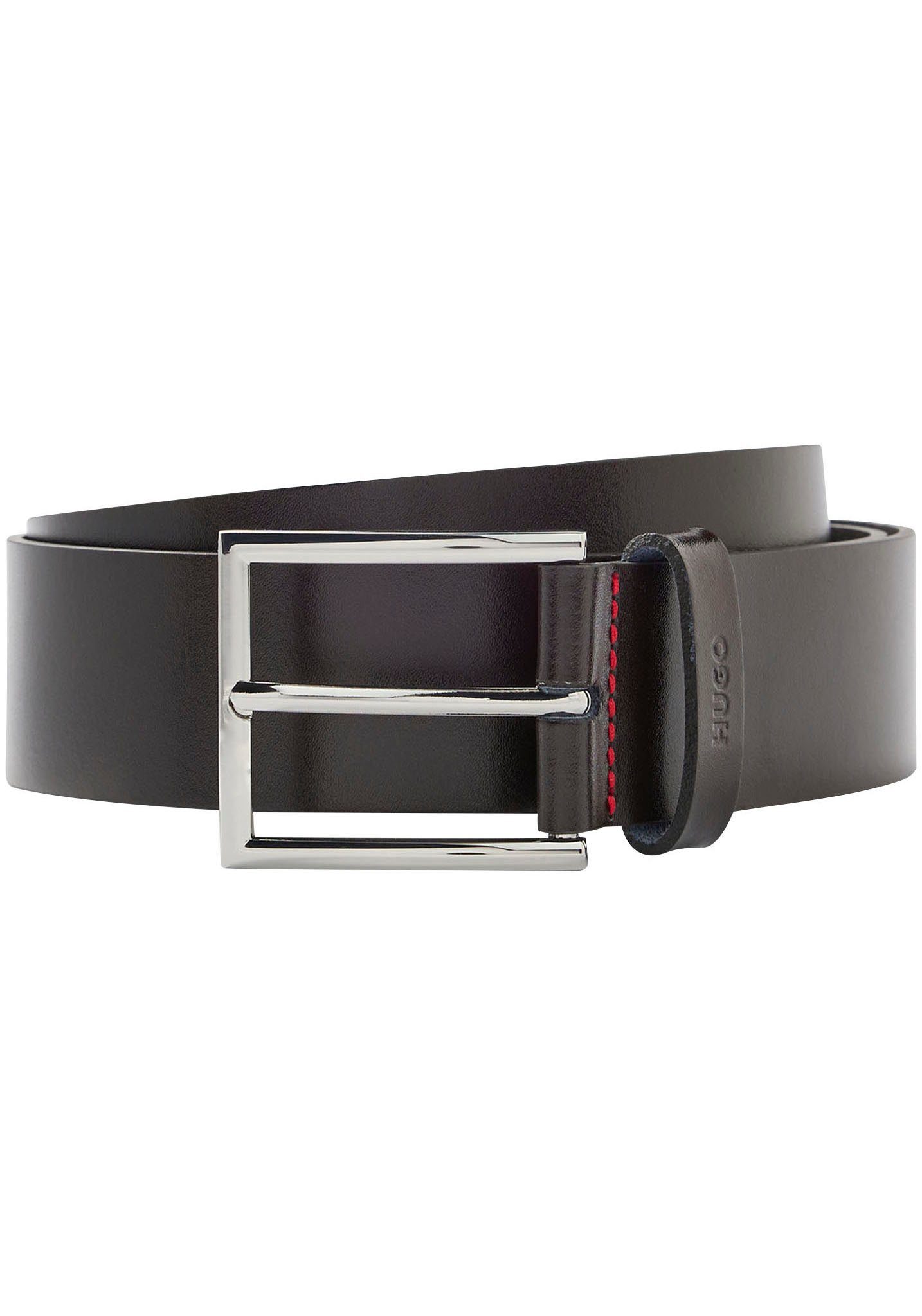 HUGO Ledergürtel Giaspo mit Logo-Prägung auf der Schlaufe und roter Naht günstig online kaufen