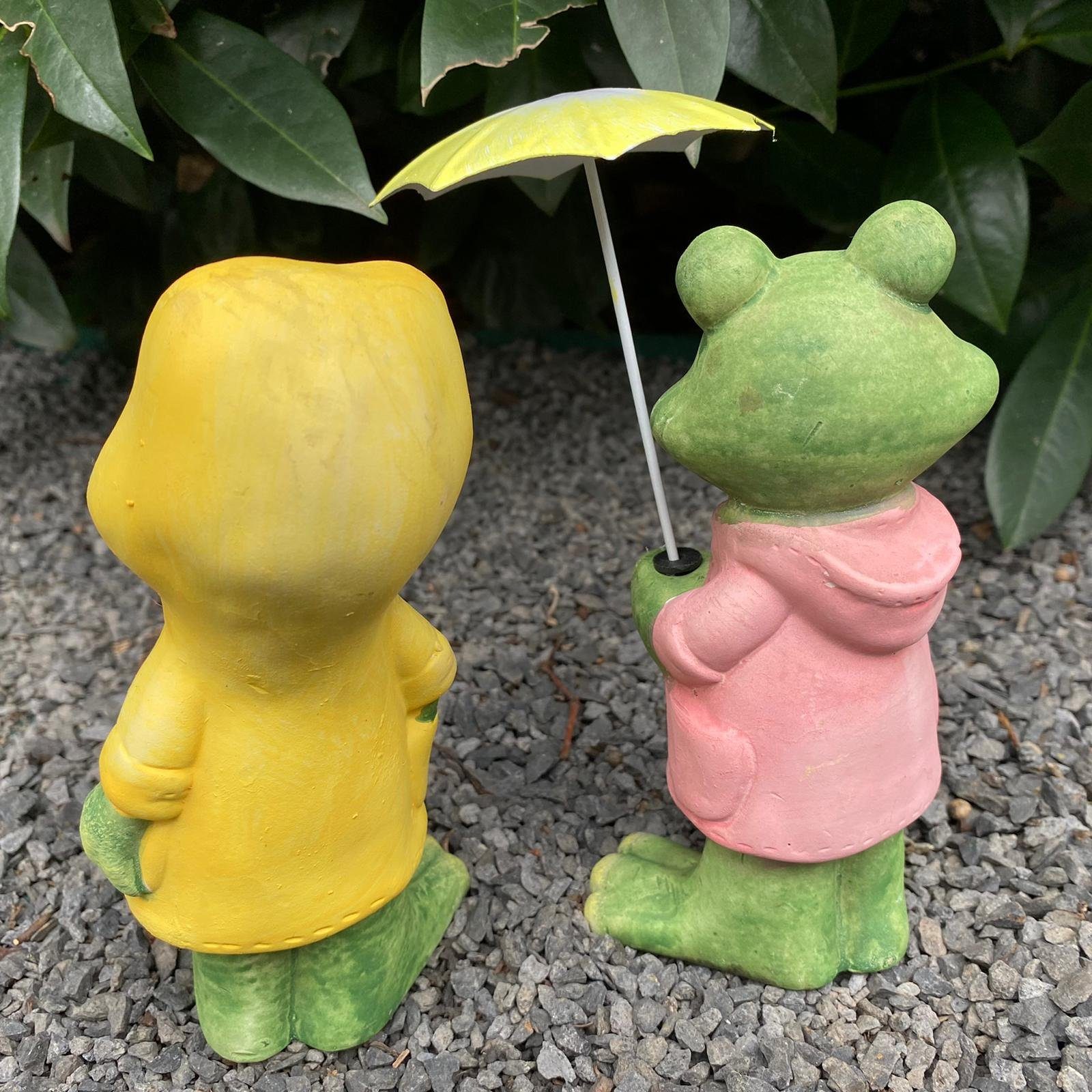 Set 17 cm Aspinaworld Figur Frosch Regenschirm mit Gartenfigur 2er