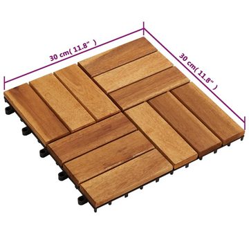Teppichboden Terrassenfliesen 30 Stk. 30x30 cm Akazienholz, vidaXL, Höhe: 240 mm