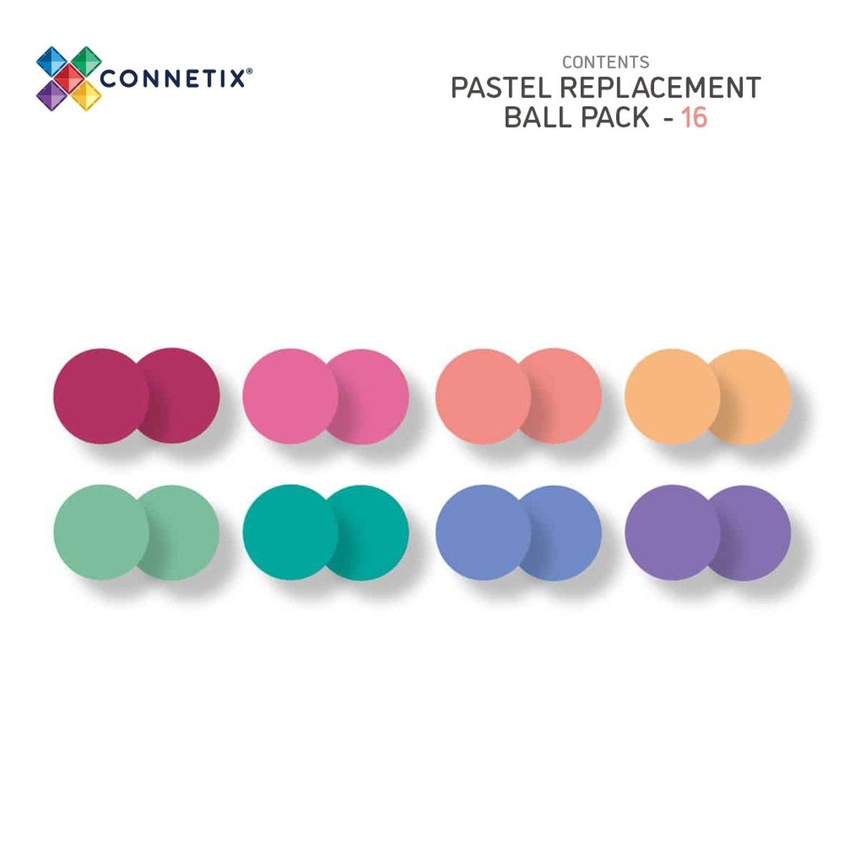 Connetix Lernspielzeug Ersatz-Kugeln Pastel 16 Holzkugeln pädagogisches lernspiel (Open Play, 16 Teile), ab 3 Jahren