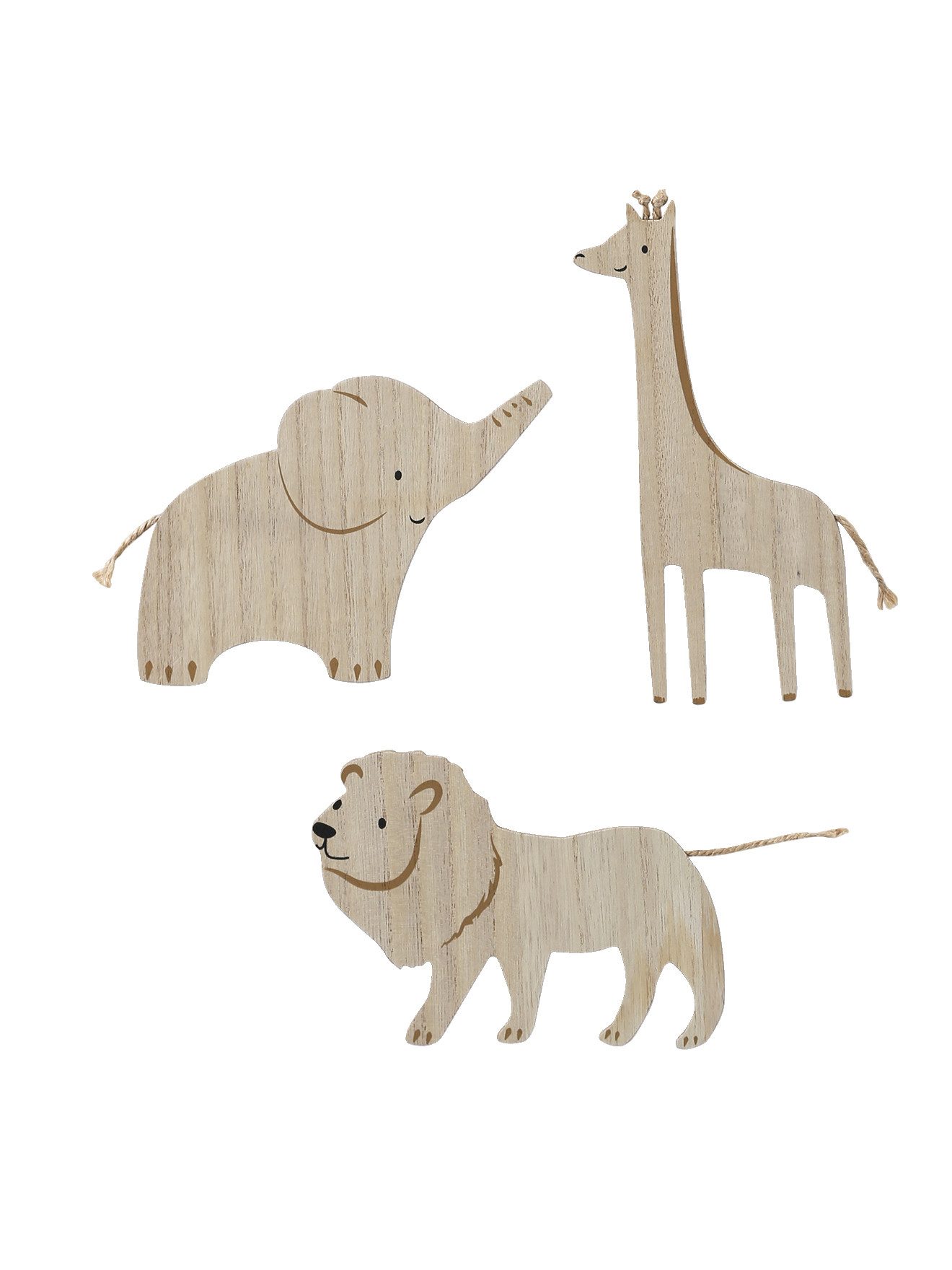 vertbaudet Wanddekoobjekt 3er-Set Kinderzimmer Wanddekoration DSCHUNGELTIER günstig online kaufen