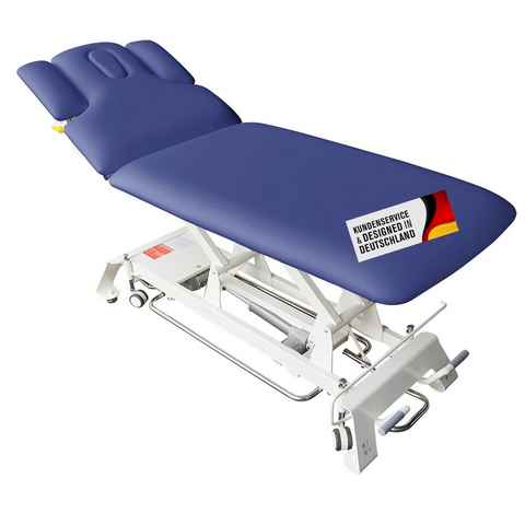 PROMAFIT Massageliege Elektrisch höhenverstellbare Massageliege "Houston" (Therapieliege, 1-St., mit zusätzlicher Kopfstütze und Papierrollenhalter), 2 Zonen Behandlungsliege / Höhenverstellung von ca. 50 cm bis 95,5 cm