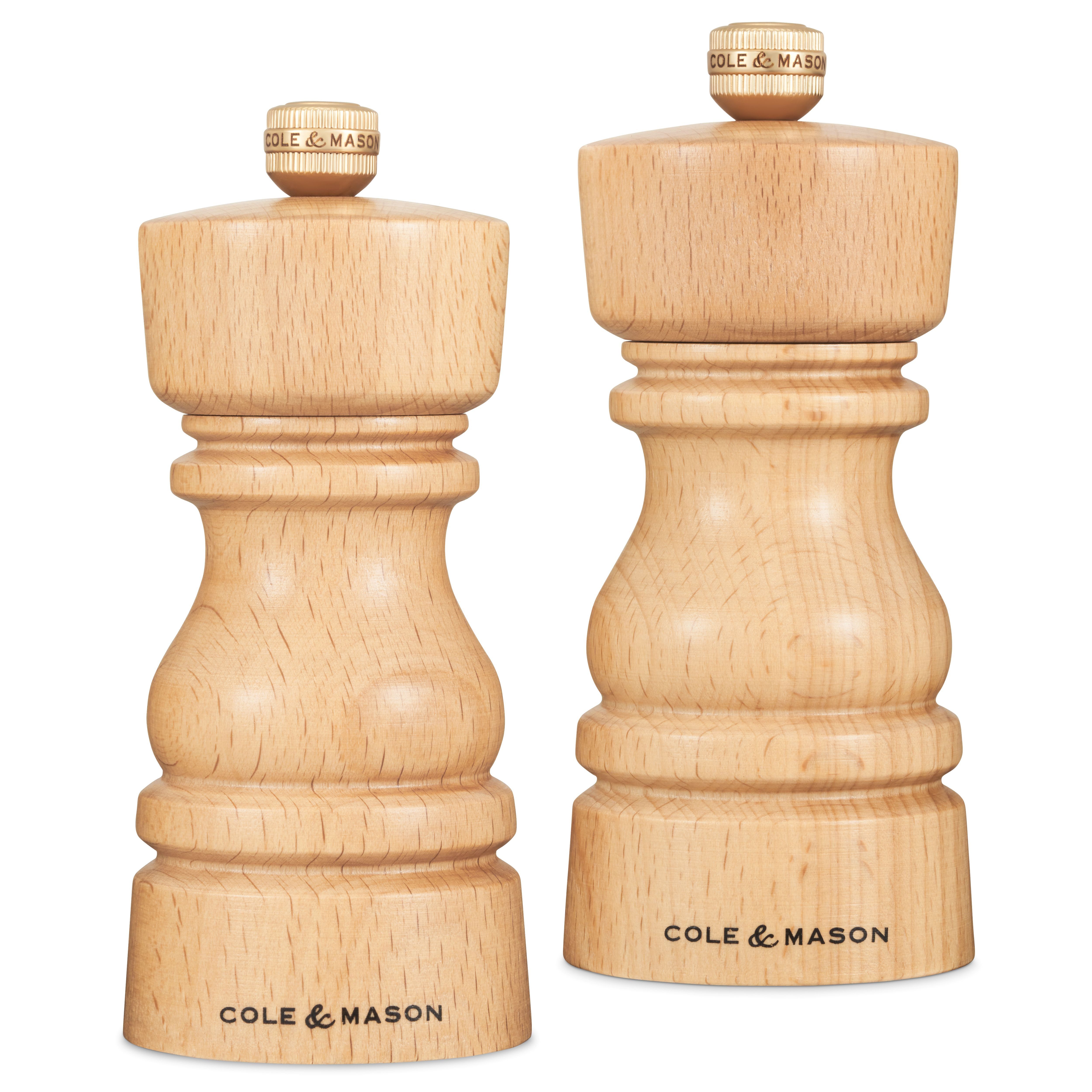 Cole & Mason Salz-/Pfeffermühle London Geschenkset, ultrascharf Keramikmahlwerk und Precision+ Karbonstahlmahlwerk