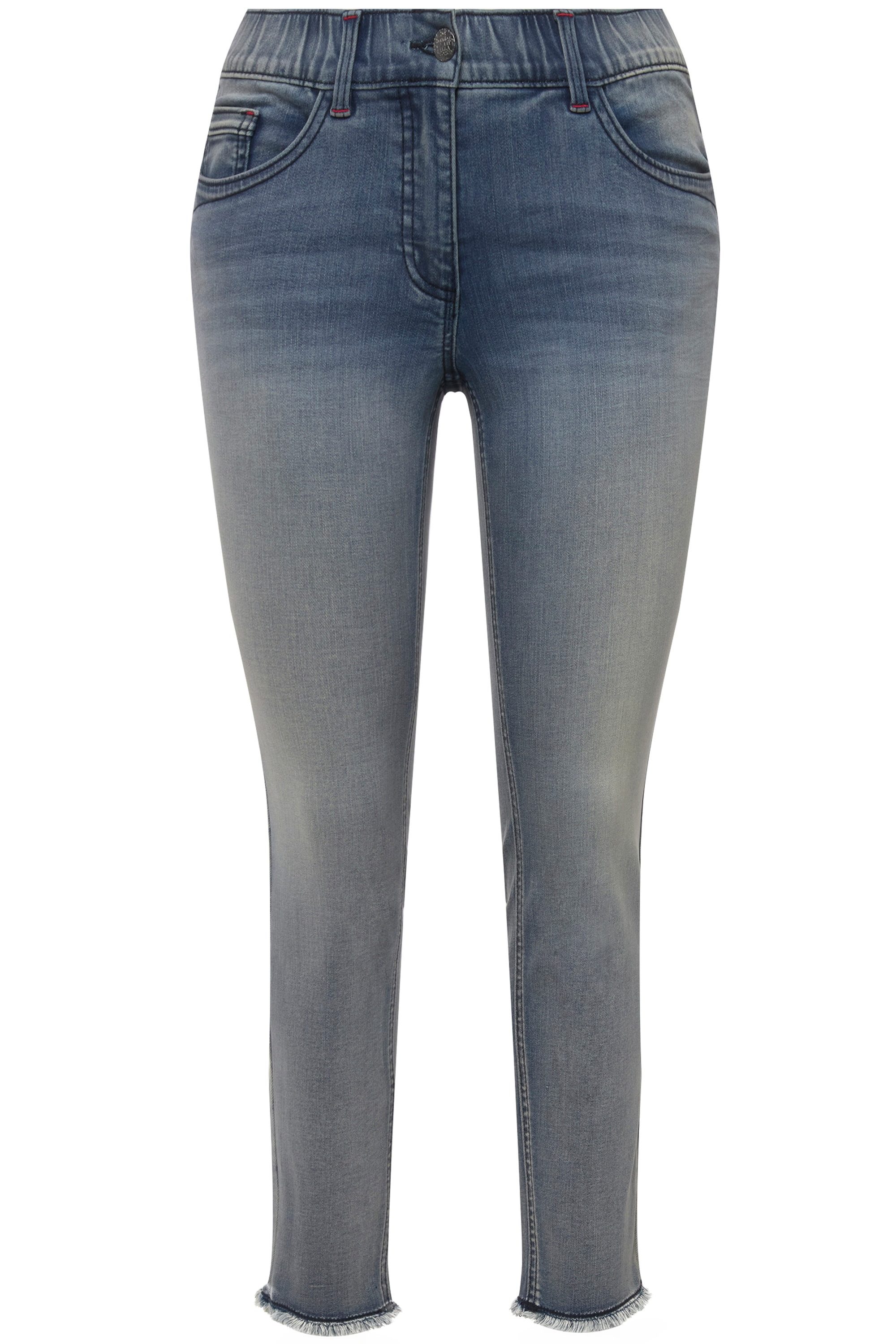 Ulla Popken 5-Pocket-Jeans Jeans Sarah Fransensaum günstig online kaufen