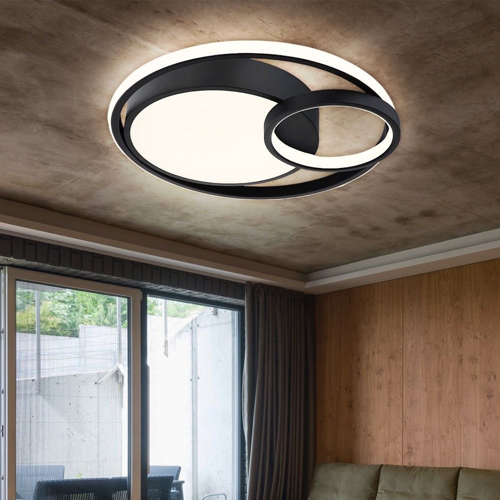 Wohnzimmerlampe D Deckenleuchte, LED Modern verbaut, etc-shop 40cm Design Deckenlampe fest Warmweiß, LED-Leuchtmittel LED Ring