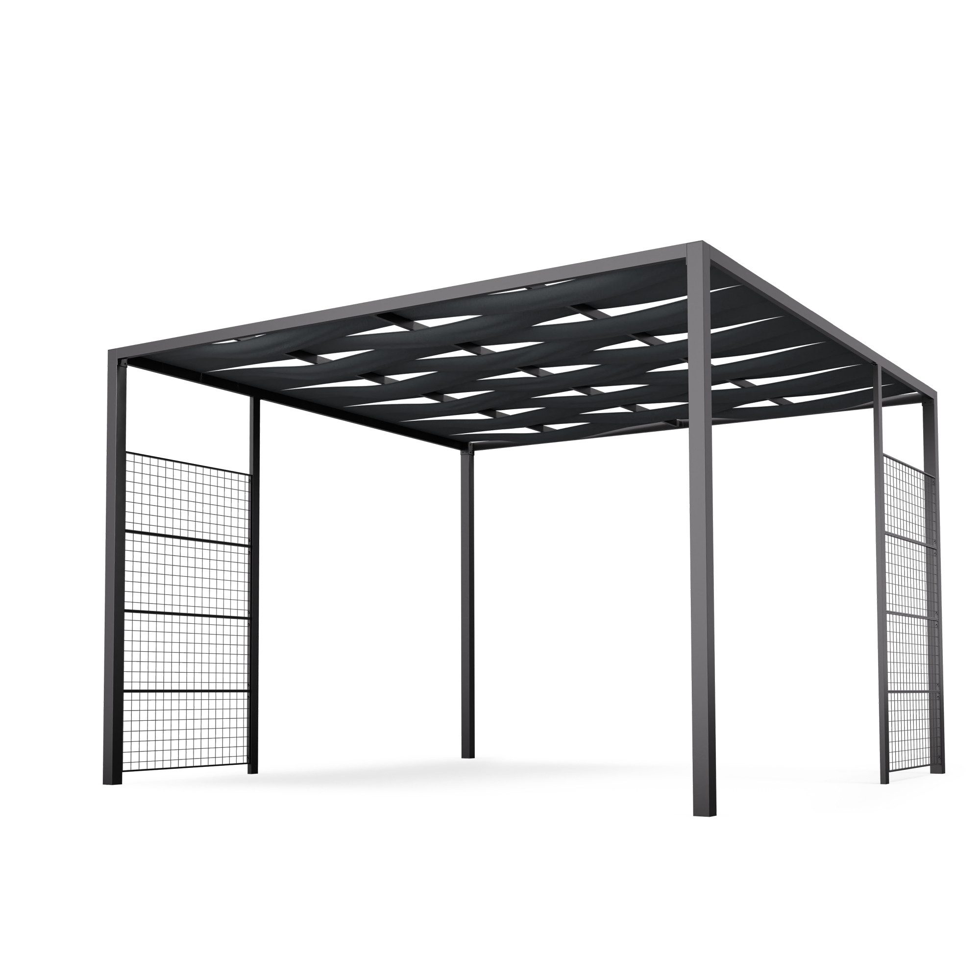 blumfeldt Pavillon Blumfeldt, (Set), Pergola 3x3m Seitenwände pulverbeschichtet wetterfest Garten