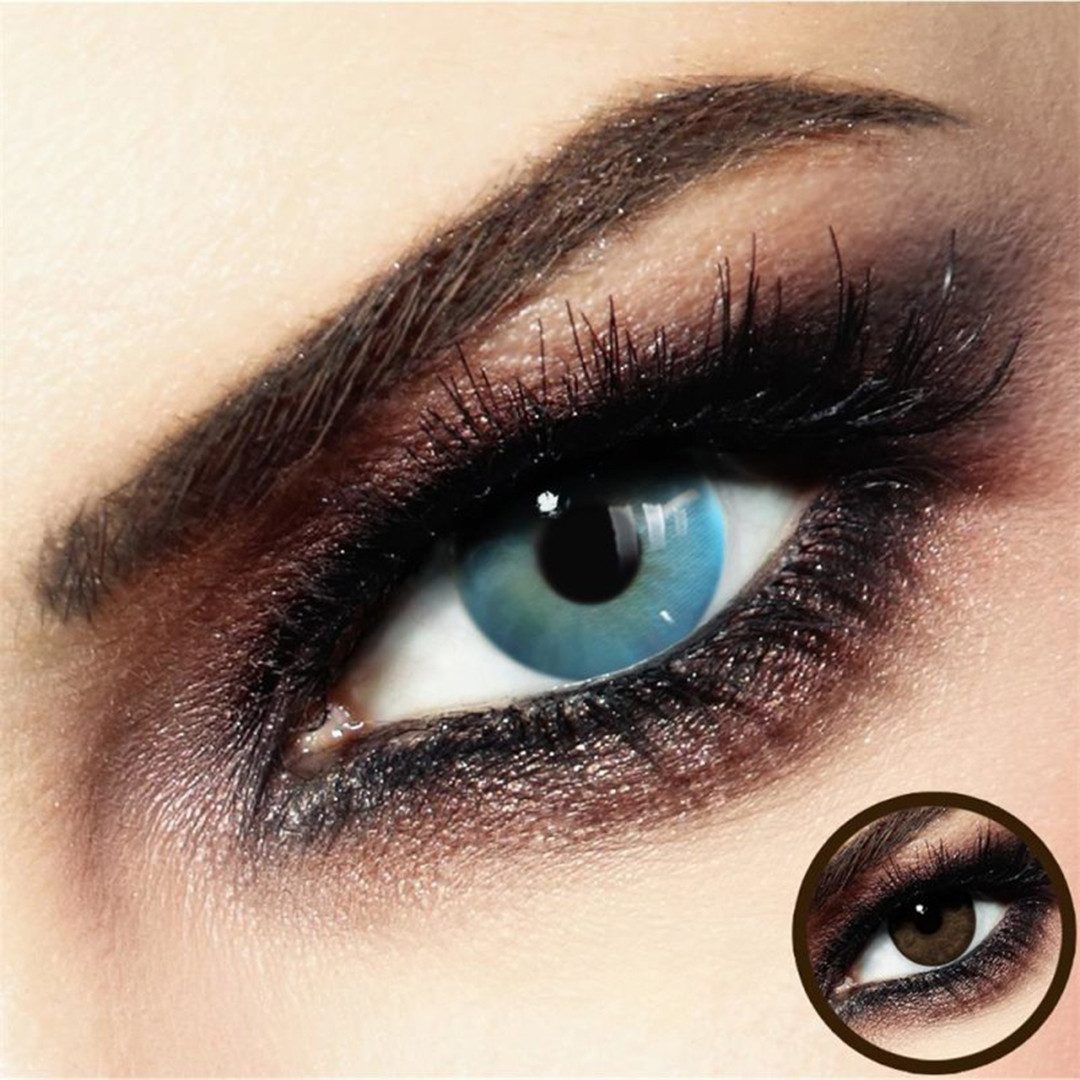 LuxDelux Farblinsen Crocus Blue-Gray hellblaue Linsen stark deckend bei dunklen Augen, Weiche Farblinsen