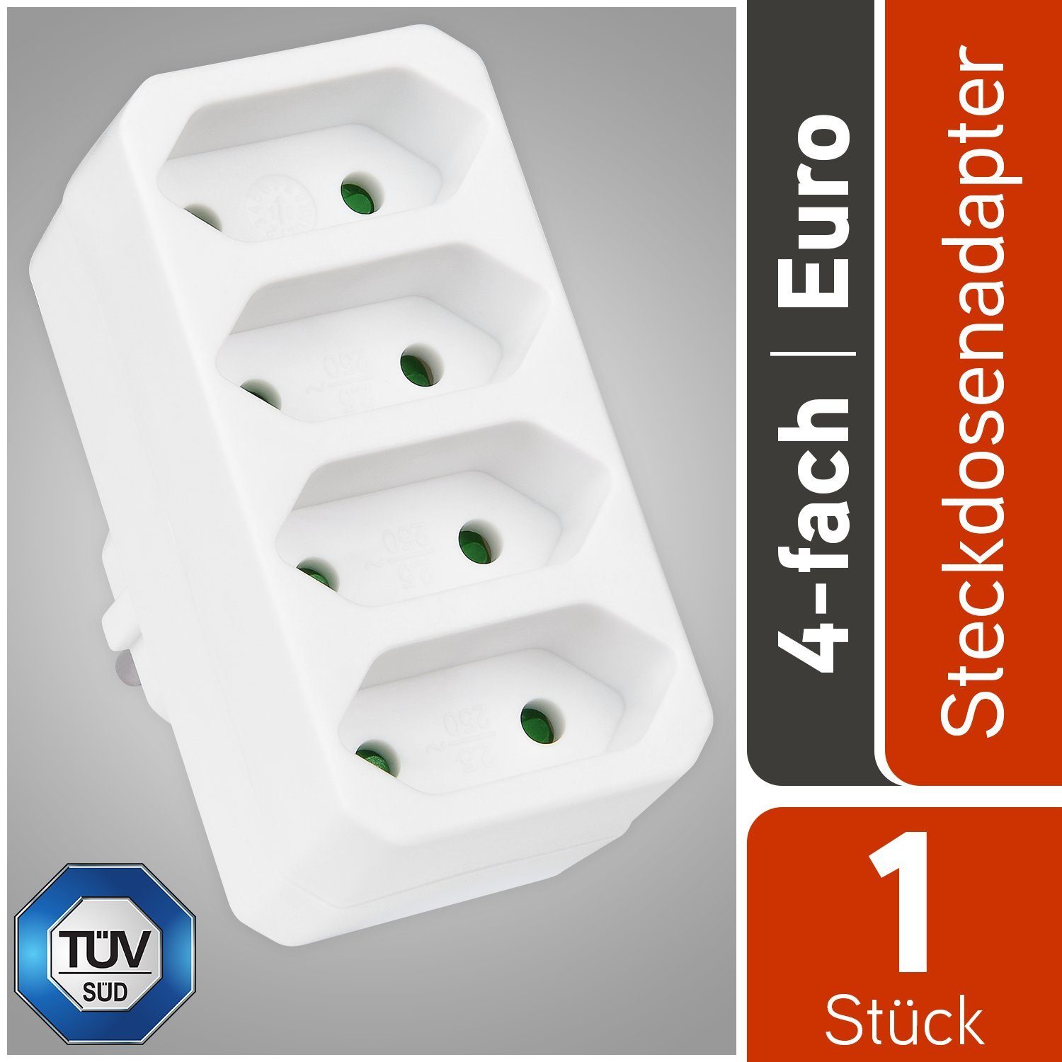 HEITECH »4 fach Steckdosenadapter mit Kindersicherung